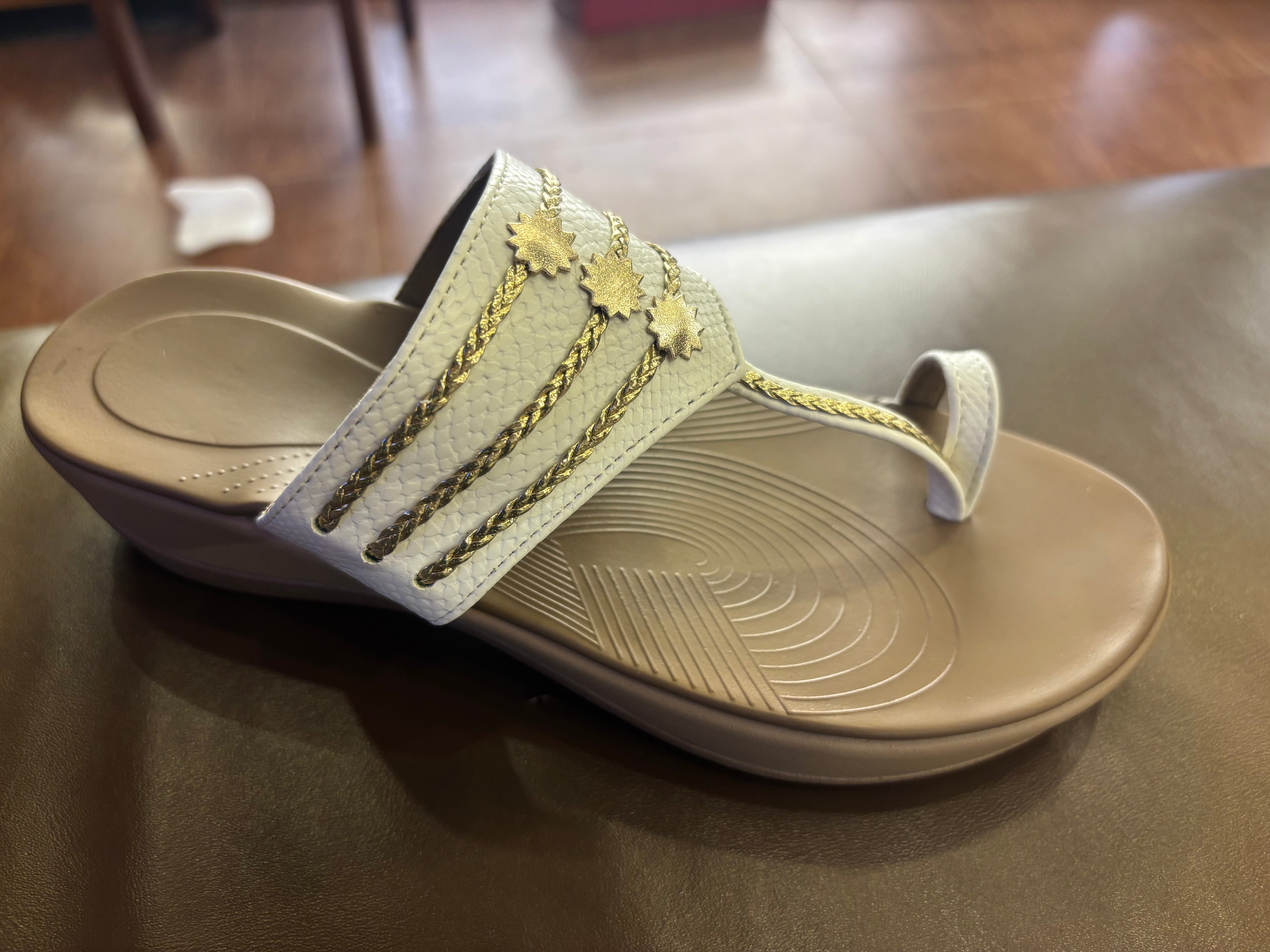 Giselle Memory Cushion Kohlapuri Wedge Slippers