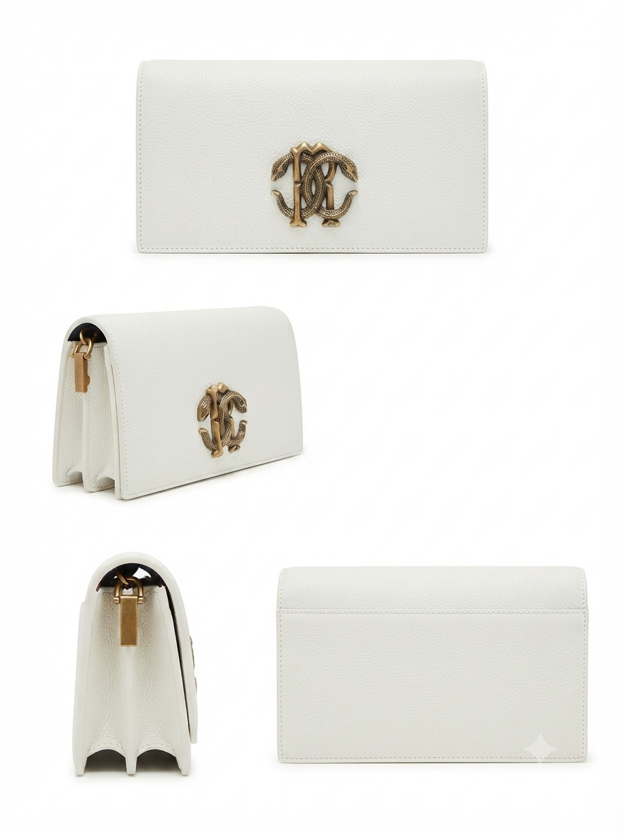 Metallic Snake Buckle Top Flap Sling Bag