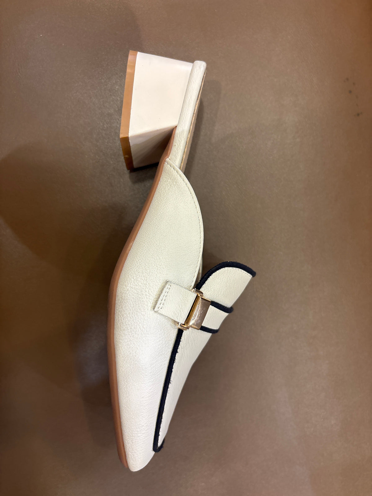 Antoine Premium Back Open Block Heel Mules