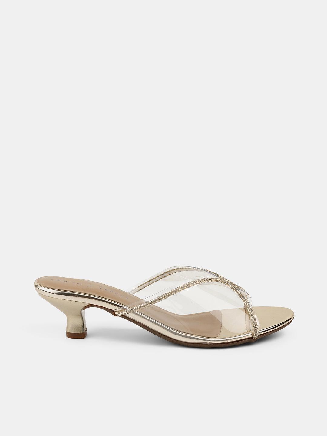 Felipe Transparent Kitten Heel Mules