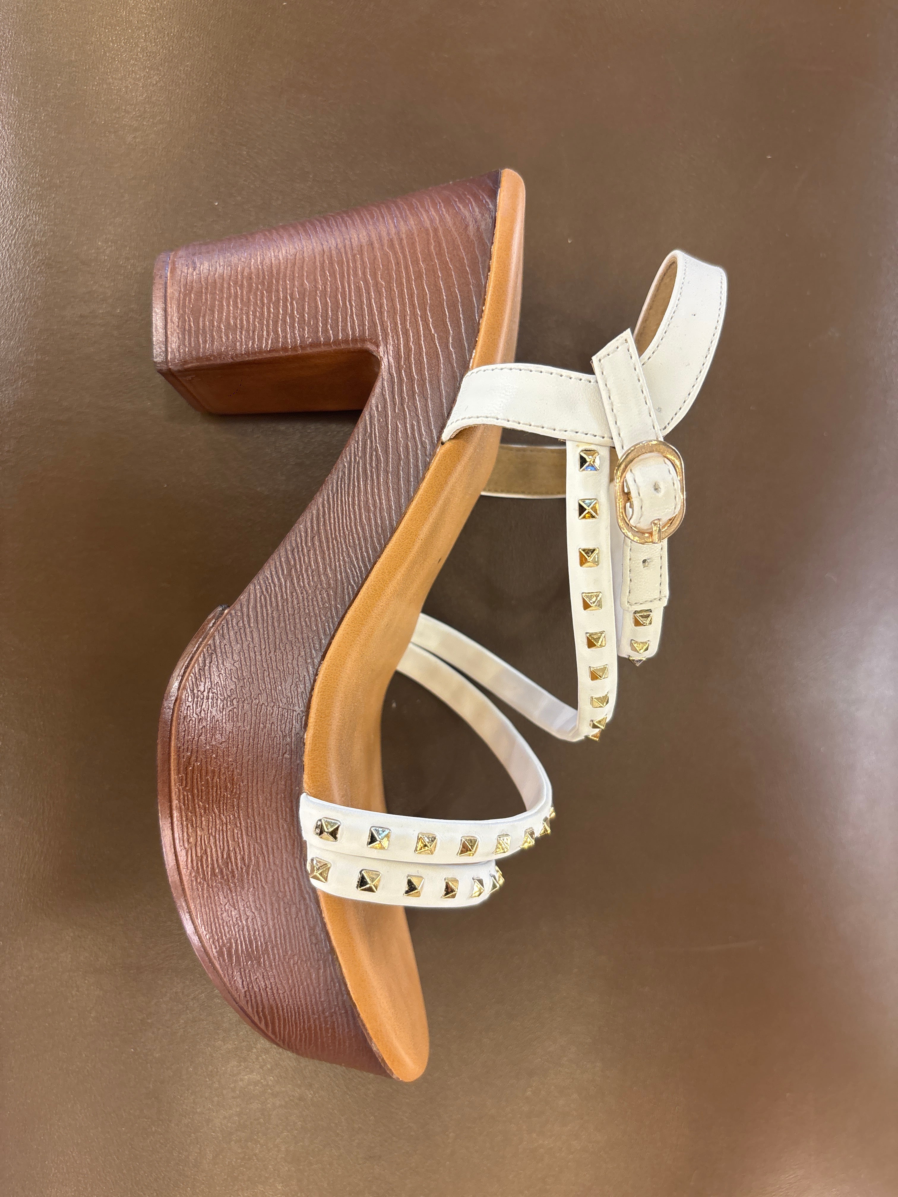 Brigette Studded Summer Platform Block Heel Sandals