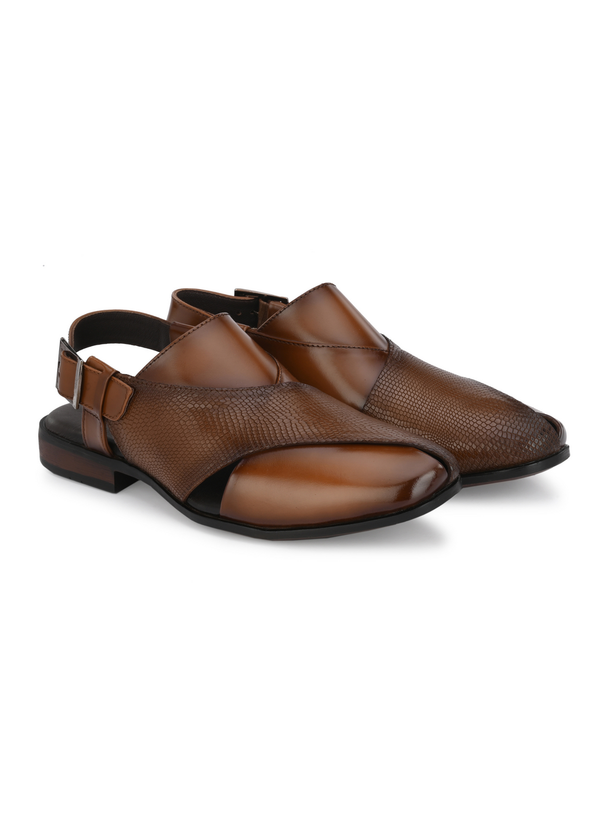 Frezan Leather Ethnic Peshawari Sandals - The Heels India