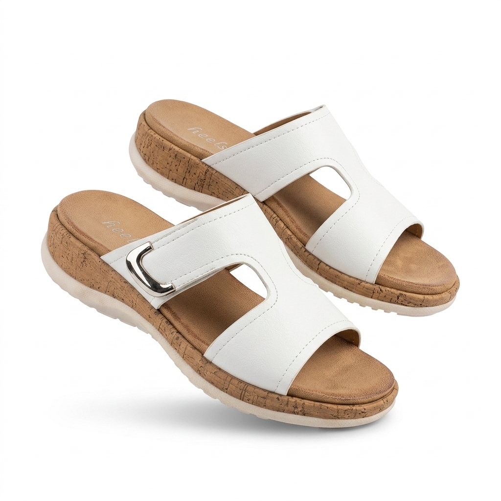 Belinda Comfort Slippers – Cushioned Velcro Strap - The Heels India