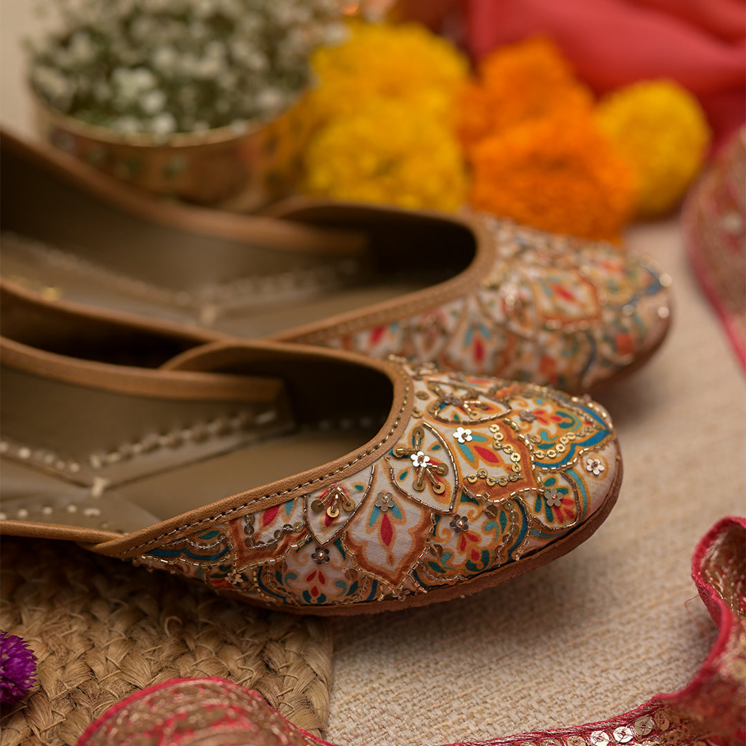 Heer Handcrafted Leather Juttis - The Heels India