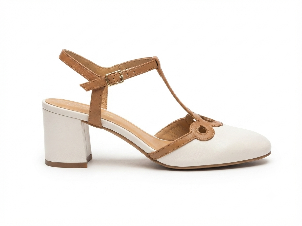 Iris 2.0 Premium Leather Ankle Strap Block Heels