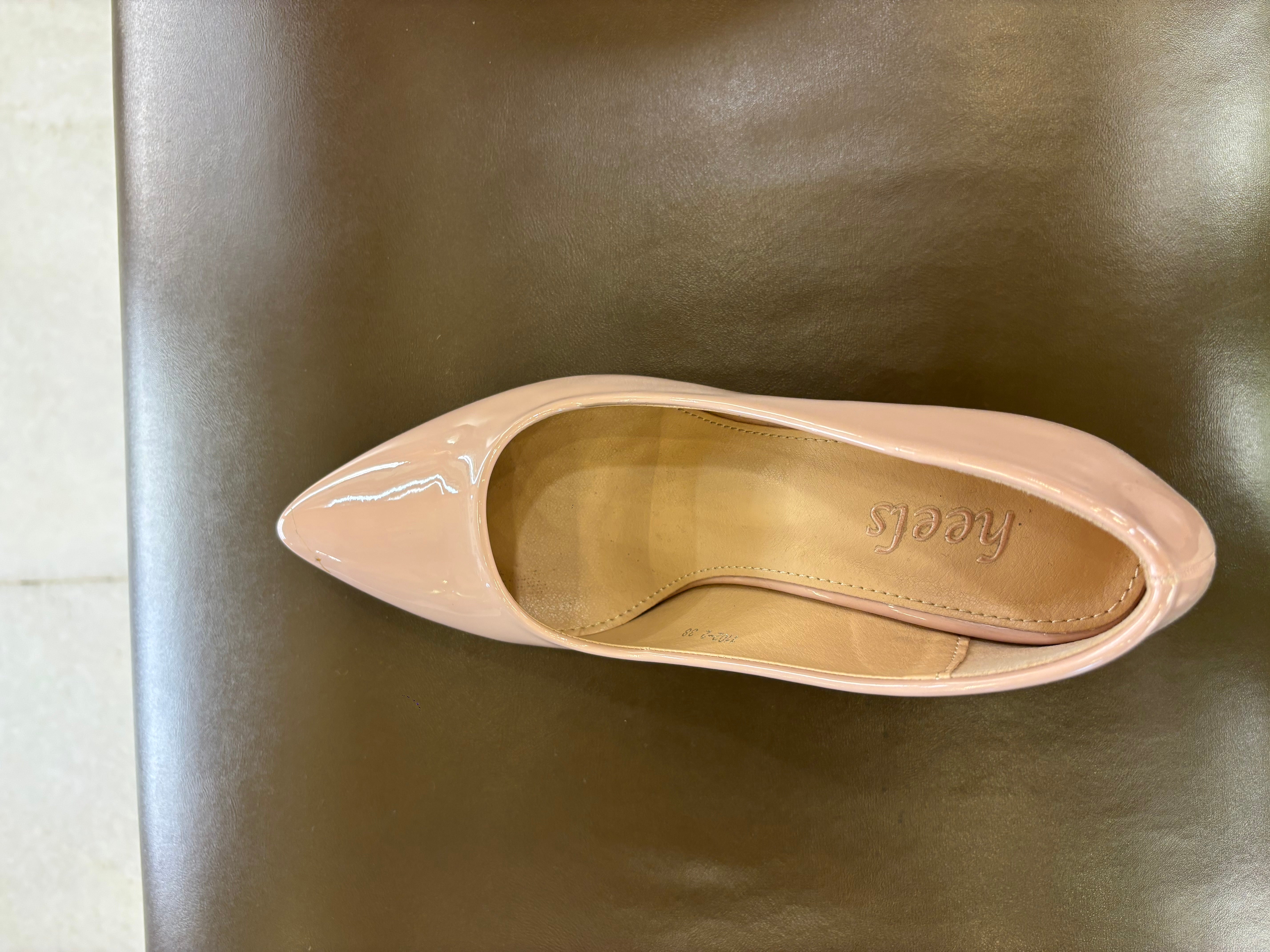 Nuvina Patent Block Heel Stilettoes