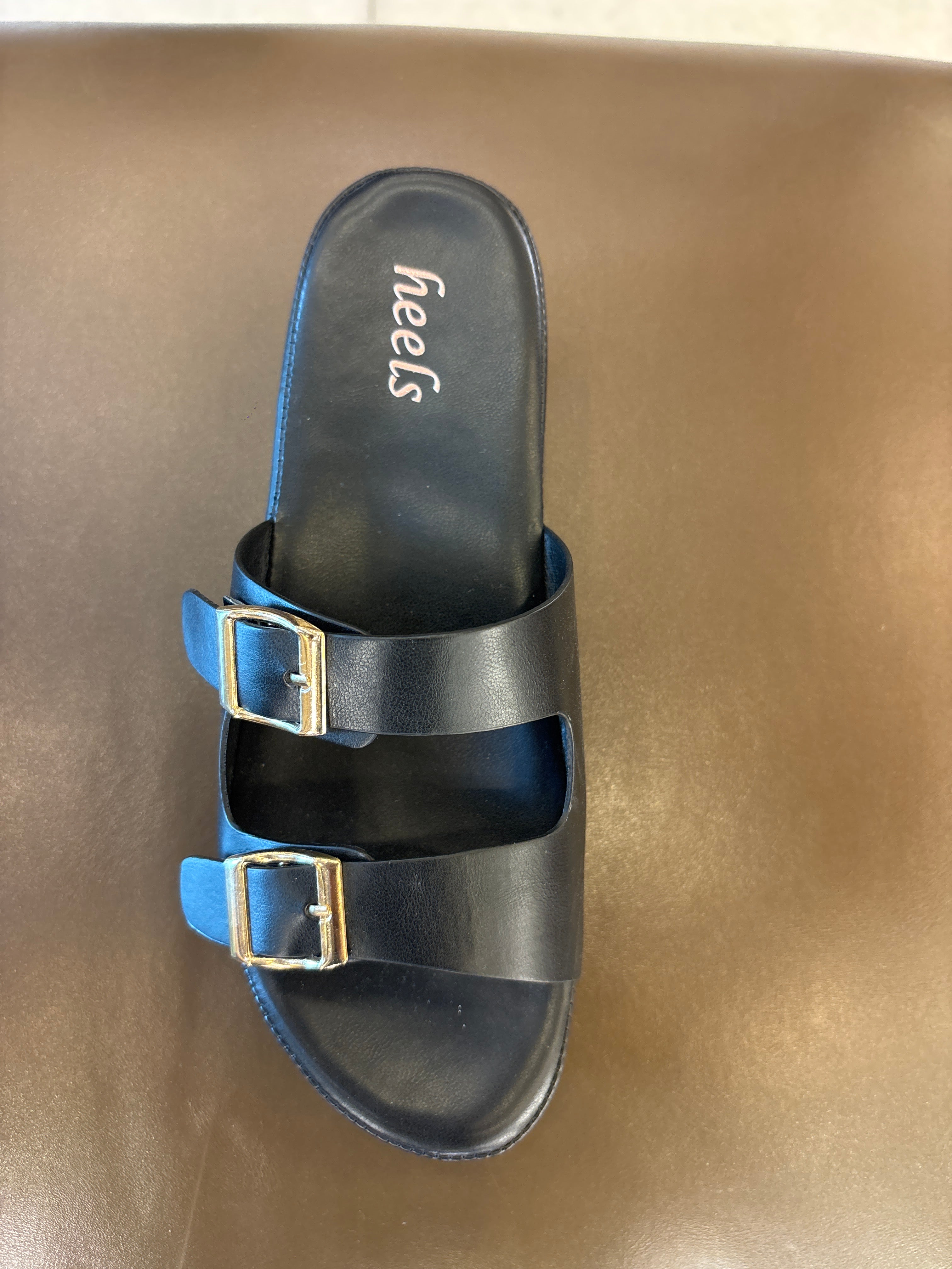 Zoe Double Strap Cushioned Sliders - The Heels India
