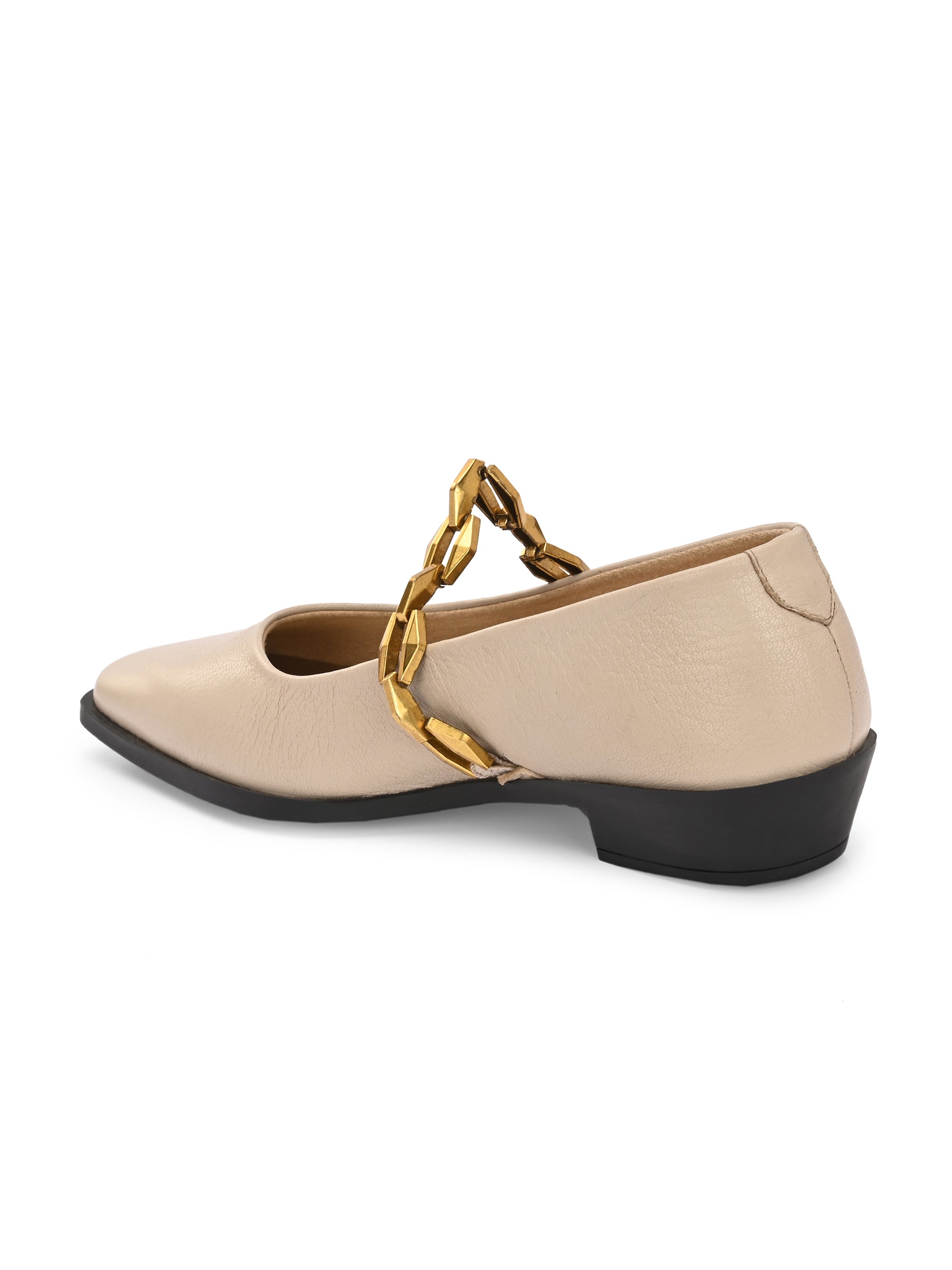 Marceline Leather Chain Heel Ballerinas