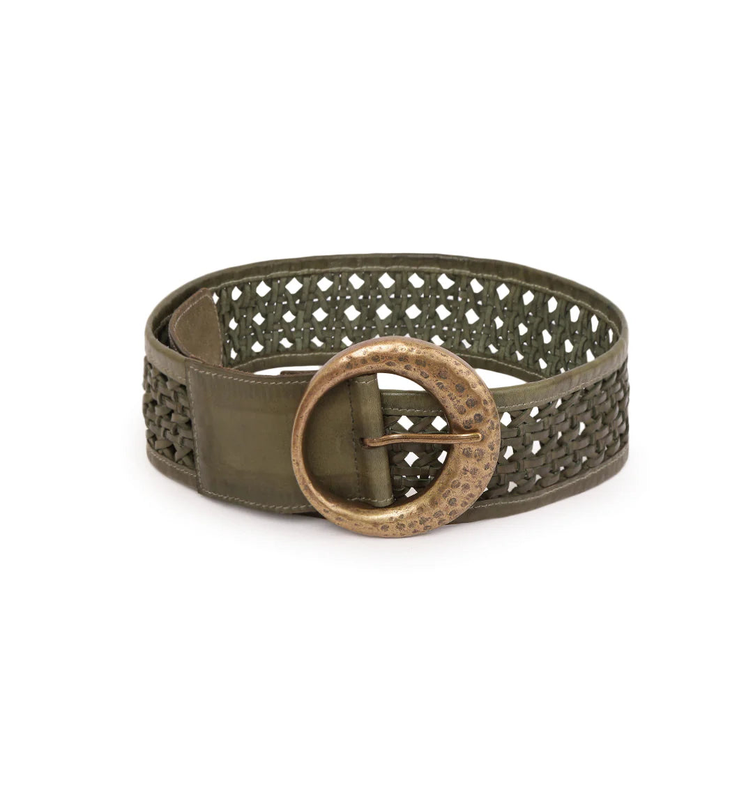 Olive Women's Genuine Leather Belt Olive Pant Size 26” Belt Size 28”