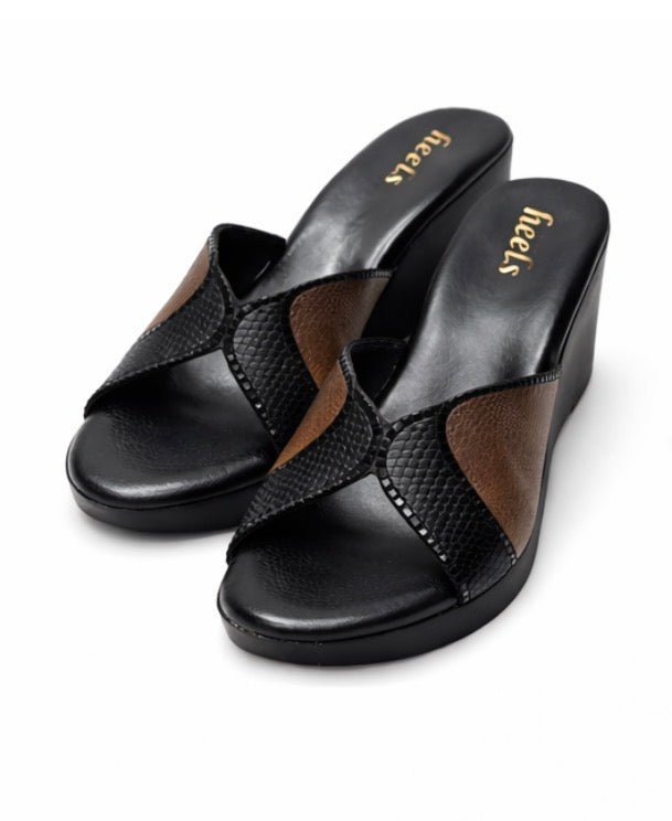 Silviya Bling Peep Toe Wedge Platform Heels - The Heels India