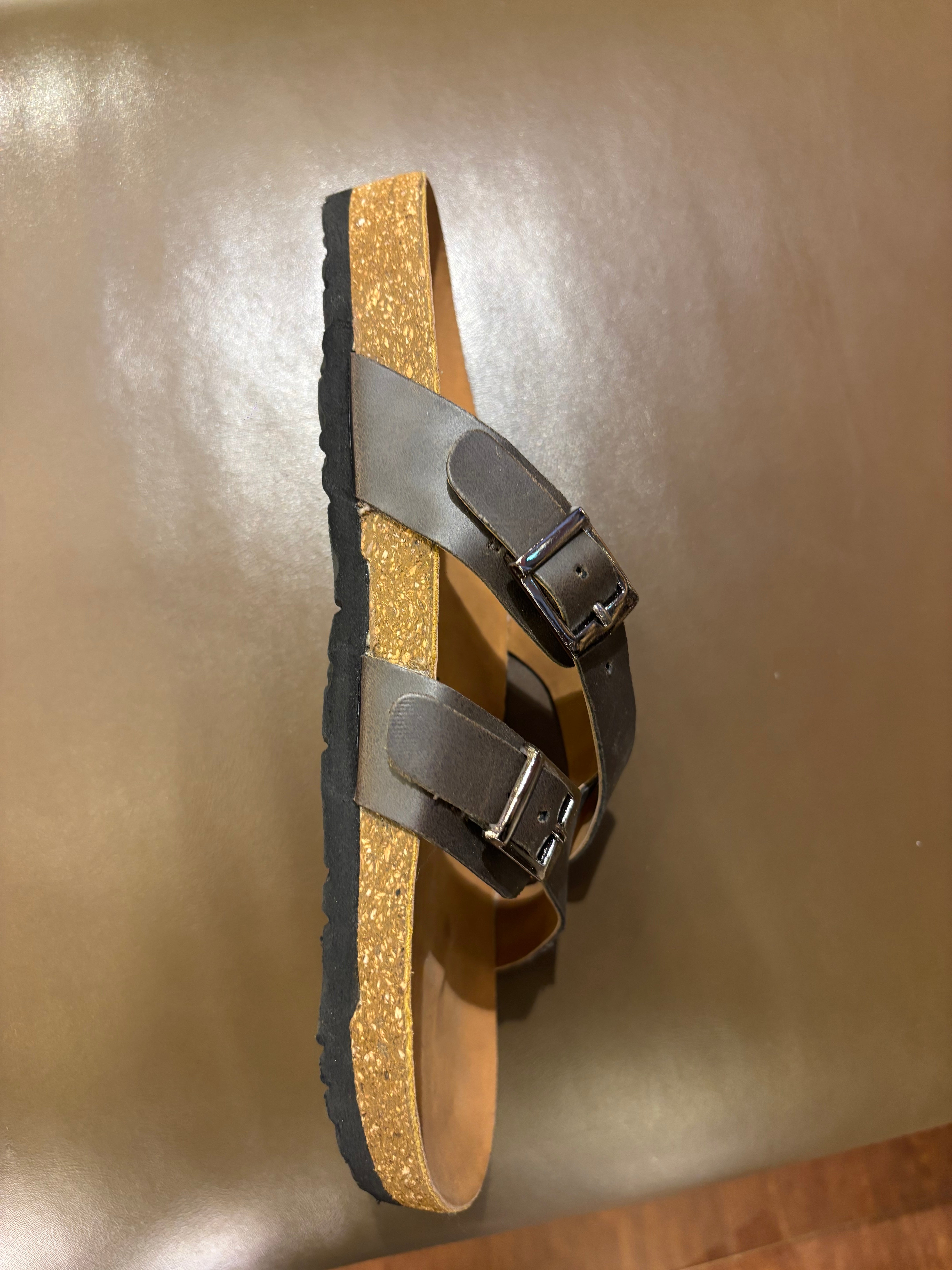 Cherie Buckle Strap Cork Summer Sliders