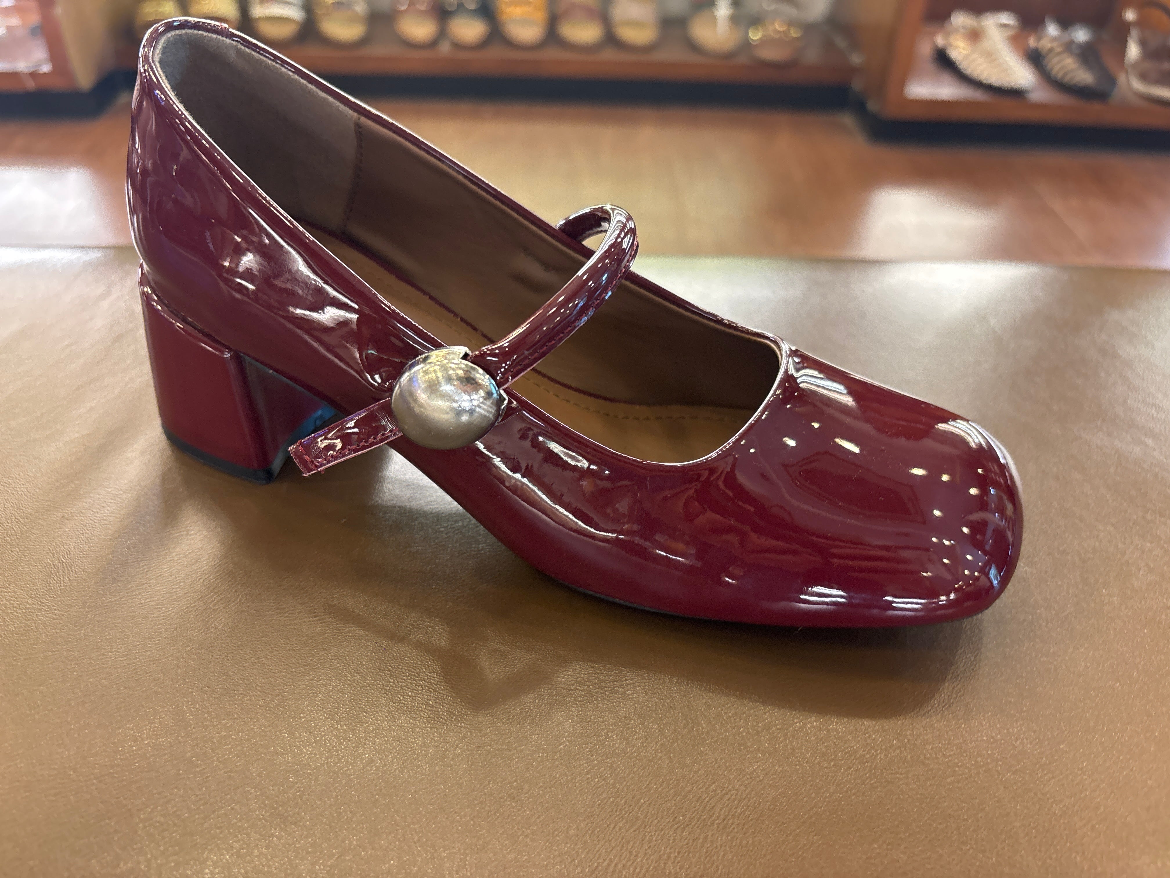 Emma Premium Patent Leather Mary Jane Block Heels