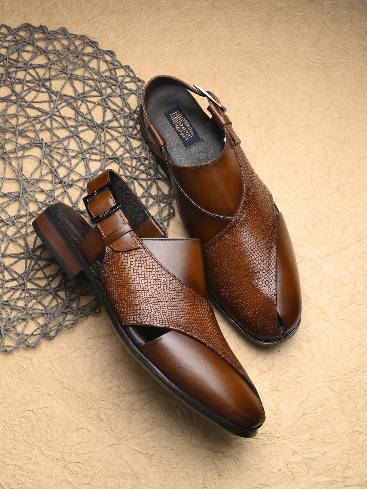 Frezan Leather Ethnic Peshawari Sandals - The Heels India