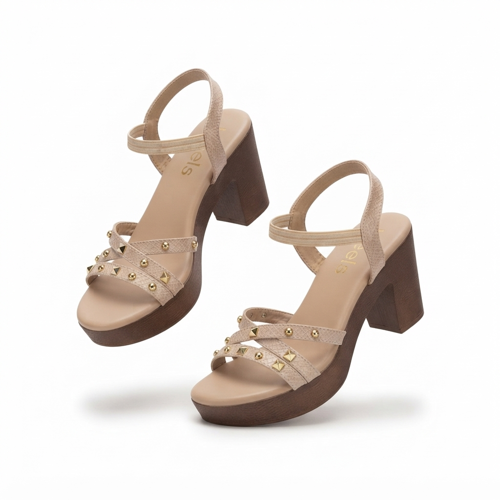 Aurelia Snake Texture Platform Block Heel Sandal