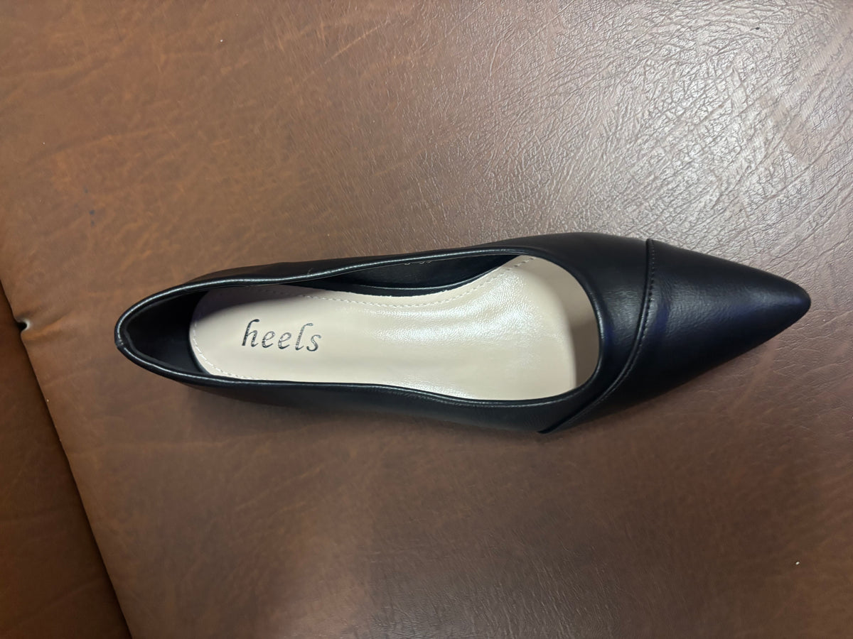 Hailey Swirl Pointed Mid Heel Ballerinas
