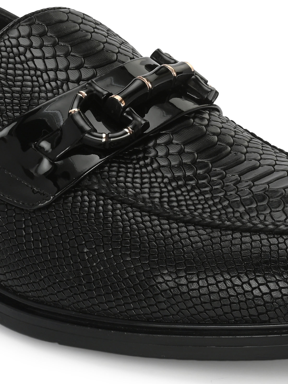 Oliver Textured Leather Buckle Loafers