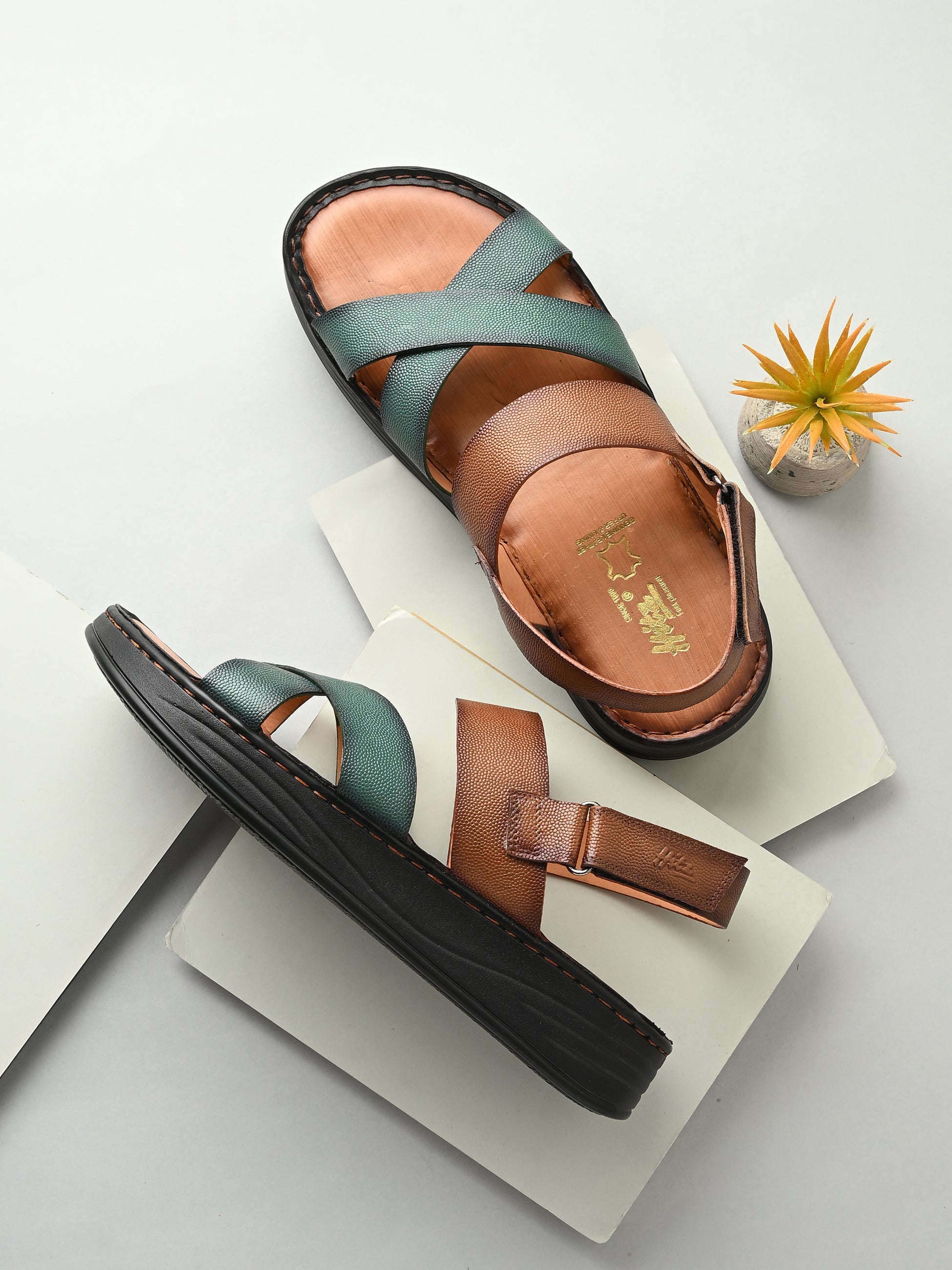 Renzo Multi Leather Cushion Sandals