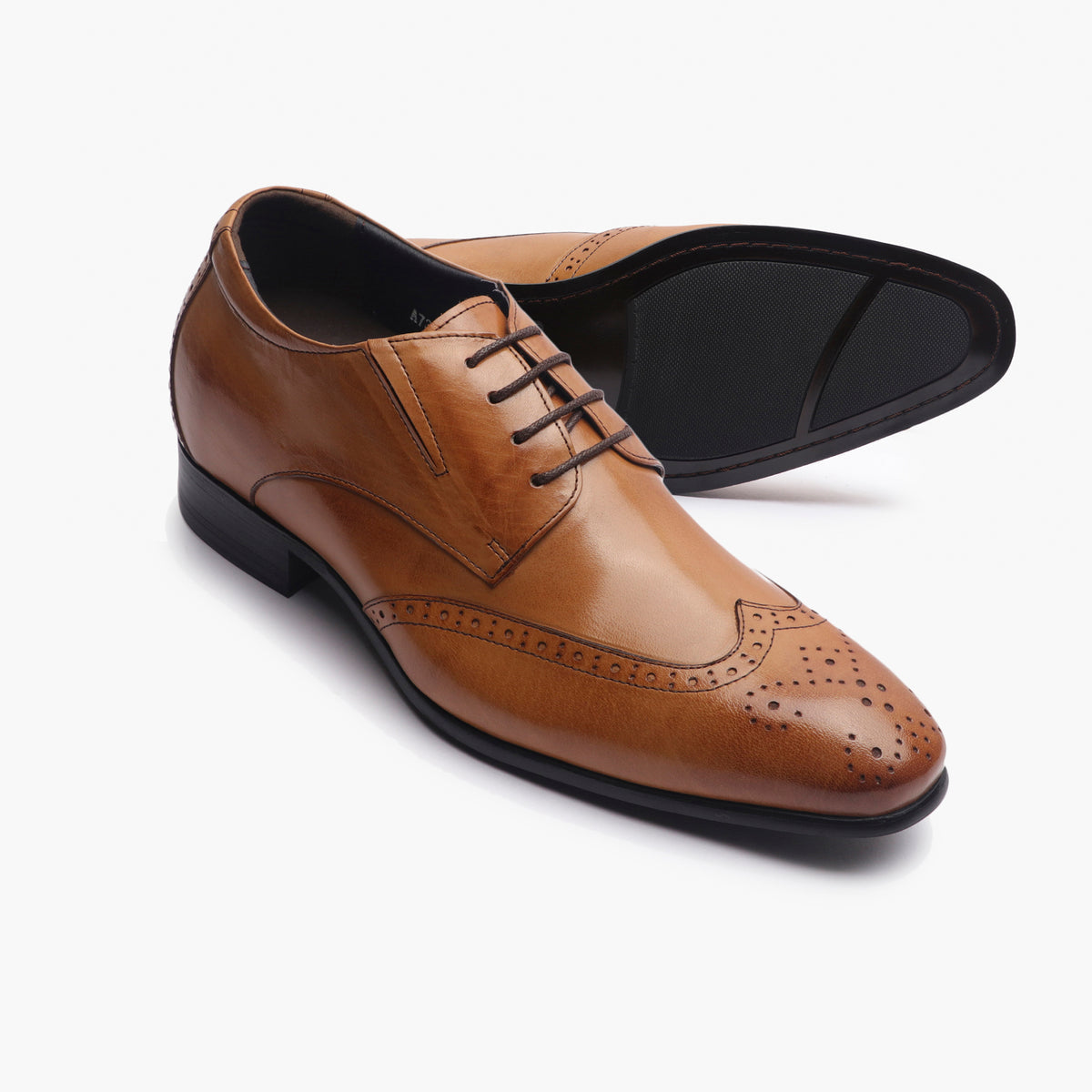 Anders Premium Leather Insert Heel Brogues - The Heels India