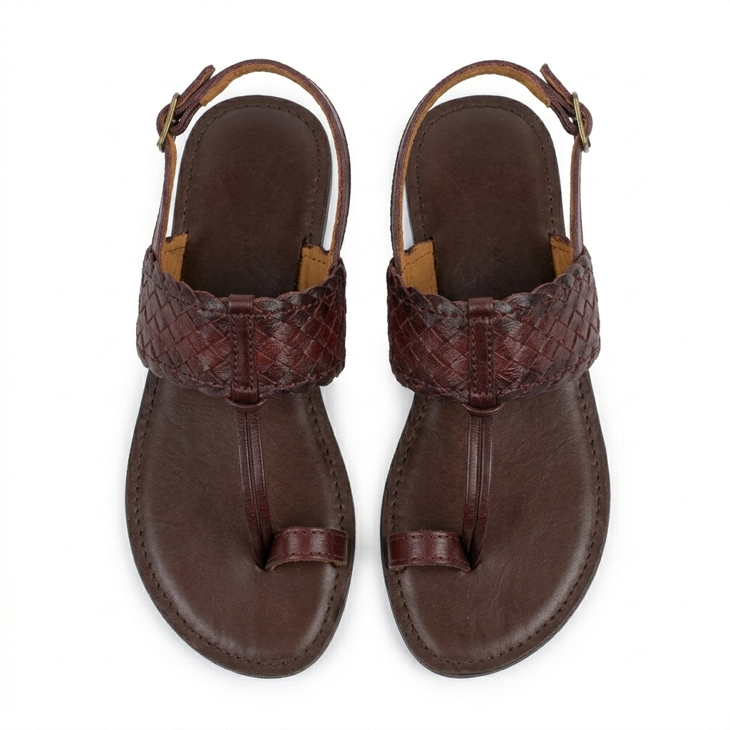 Venezia Woven Leather Flat Sandals