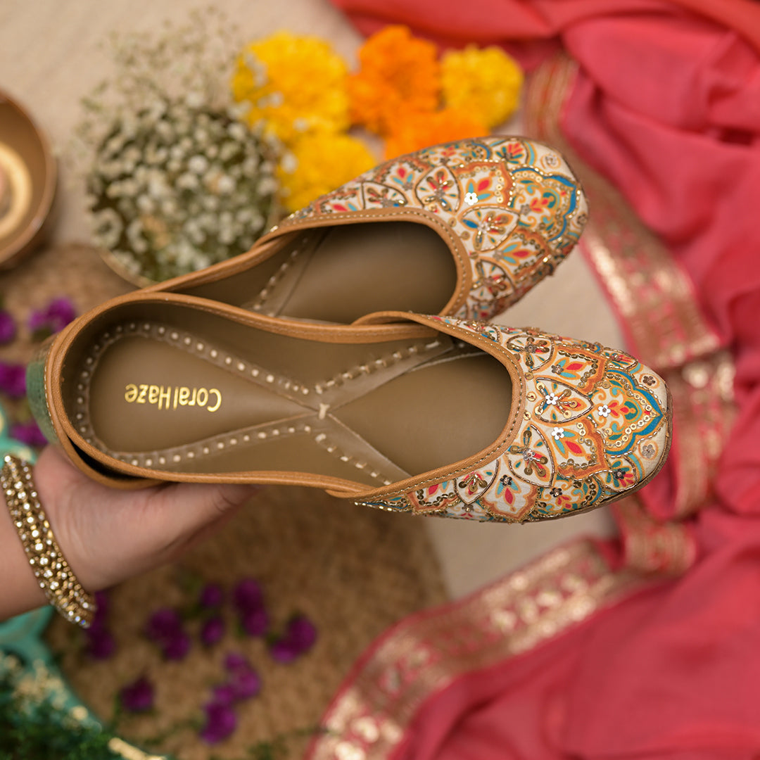 Heer Handcrafted Leather Juttis - The Heels India