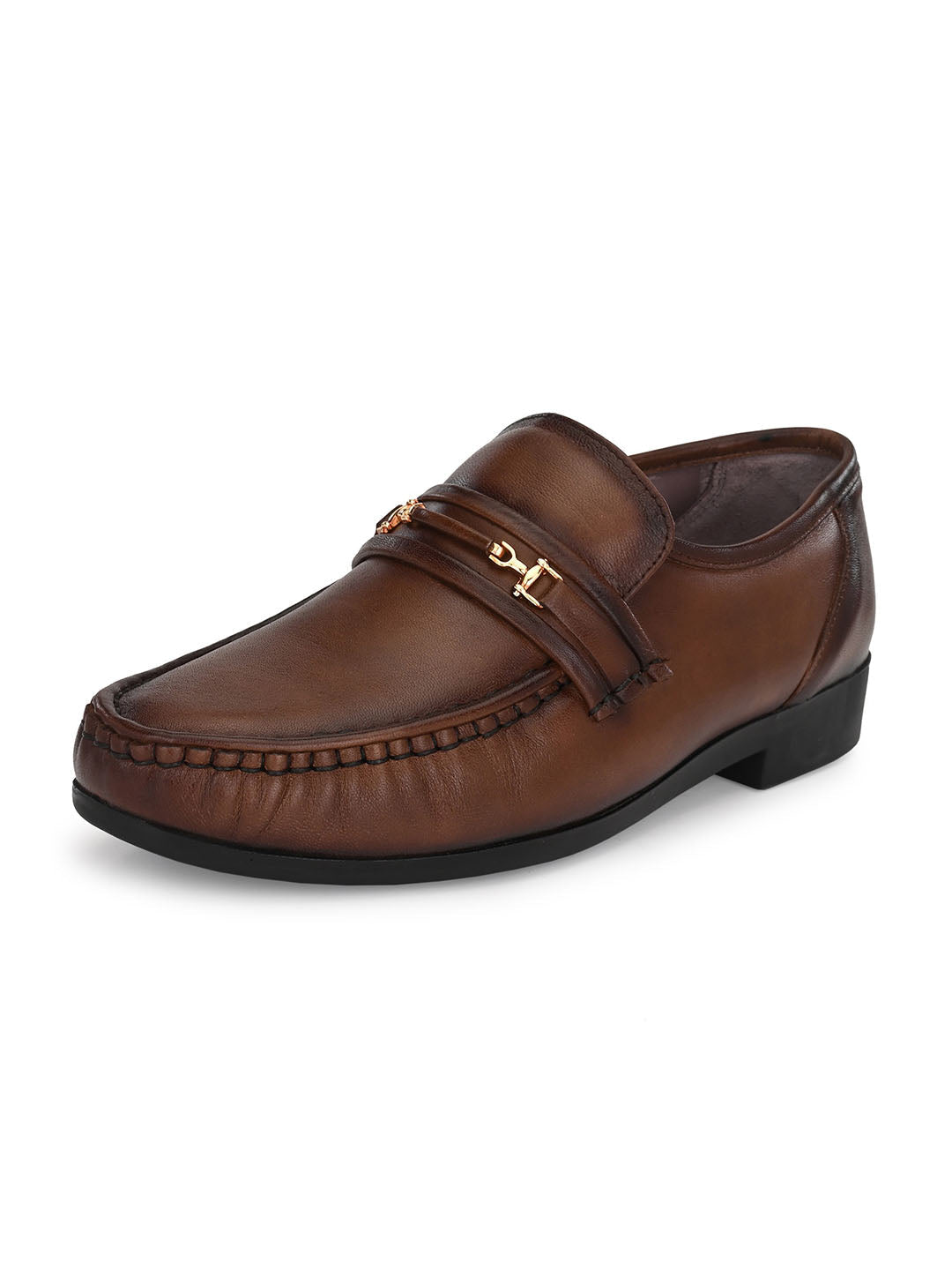 Felix Buckle Leather Cushion Loafers - The Heels India