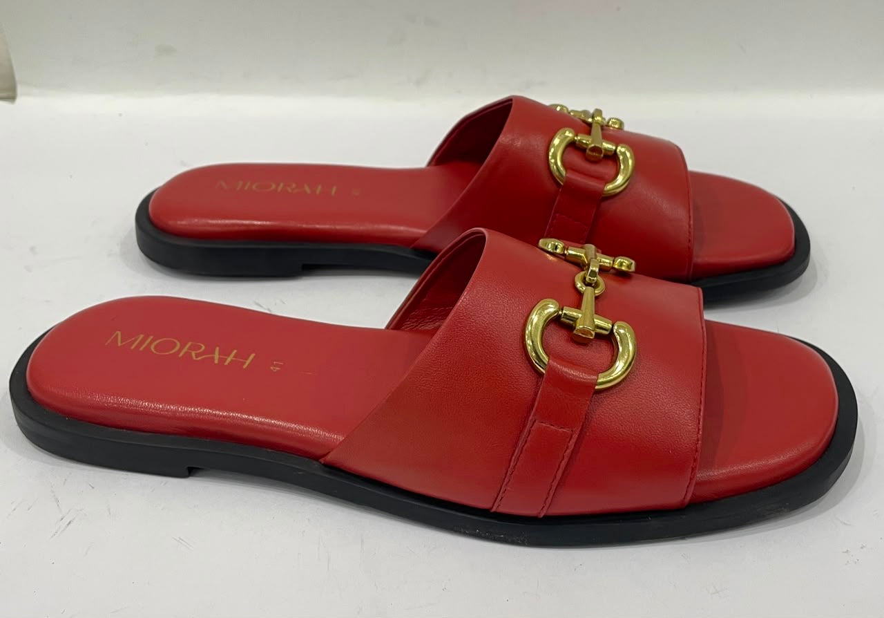 FLUTTER Premium Leather Neon Summer Sliders