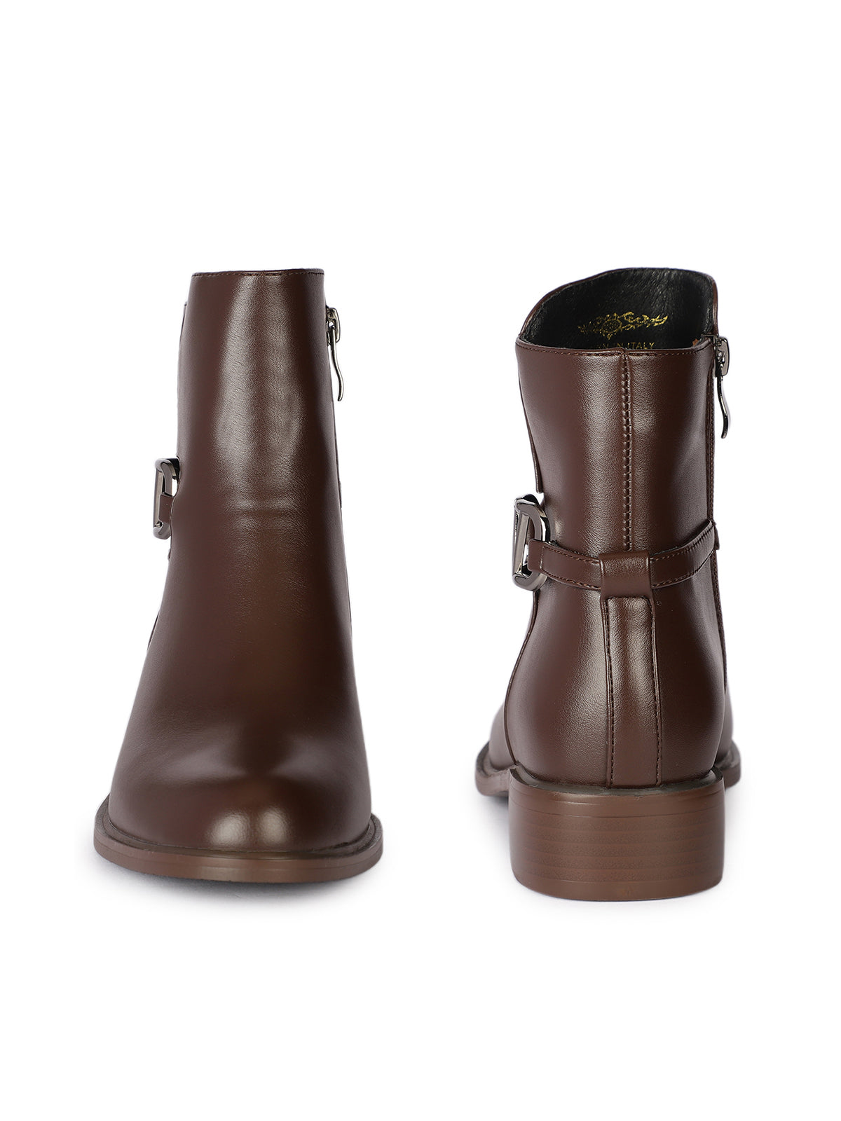 Amalfi Noir Premium Winter Ankle Low Heel Boots