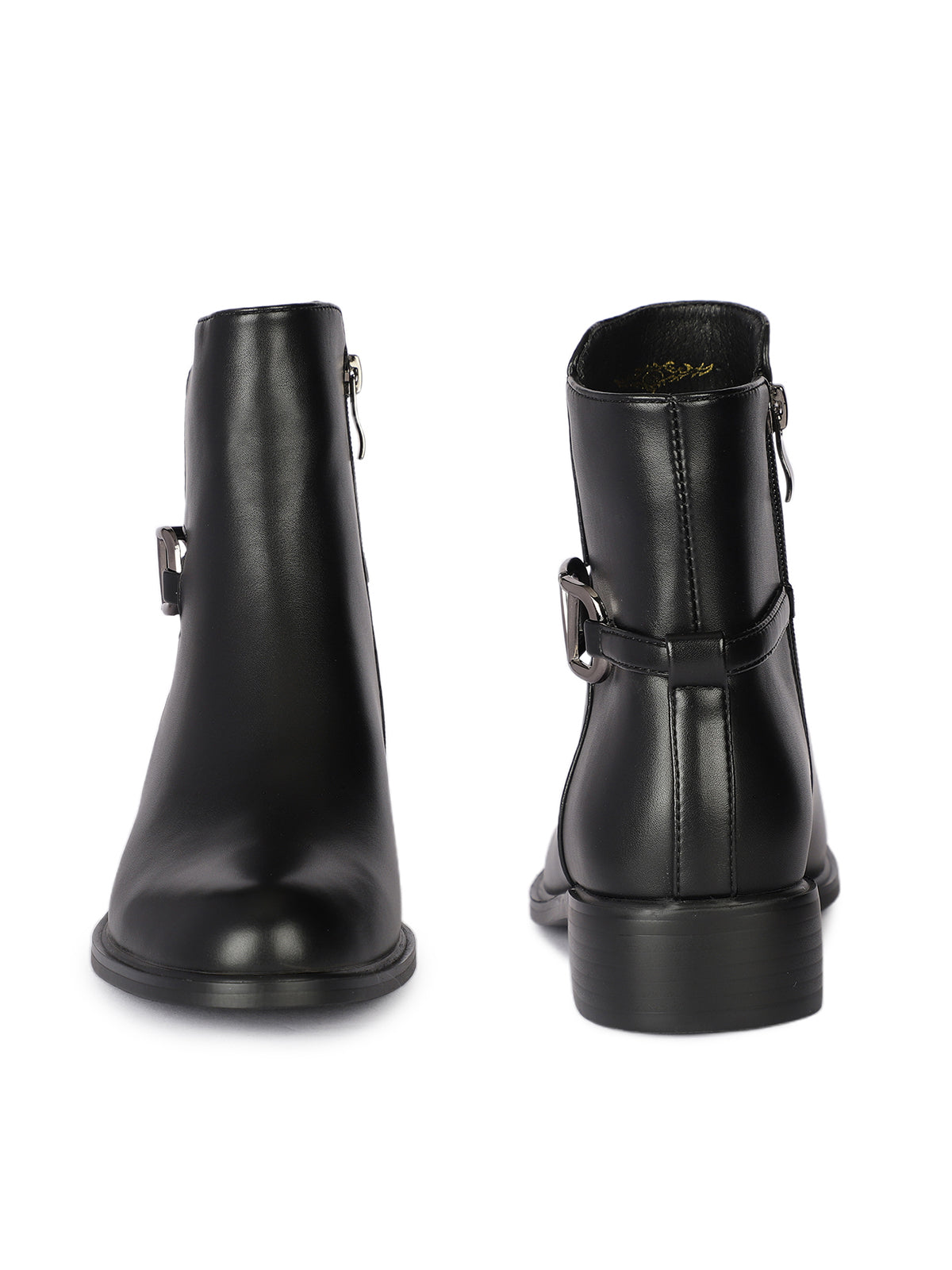 Amalfi Noir Premium Winter Ankle Low Heel Boots