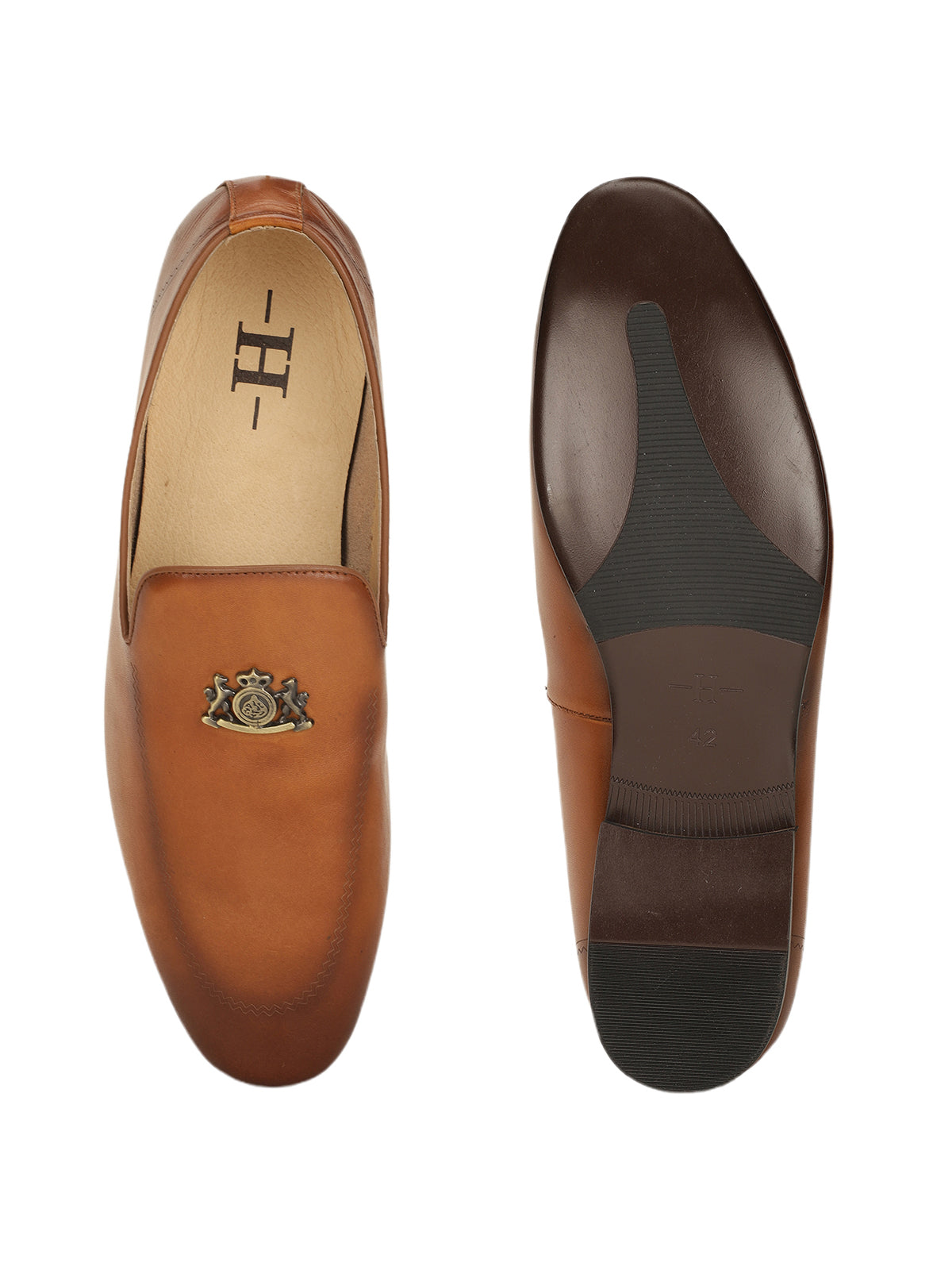 Elliot Leather Crown Ethnic Slip-ons - The Heels India