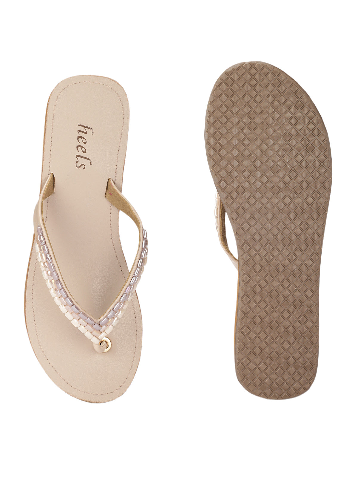 Modena V Strap Embellished Wedge Slippers