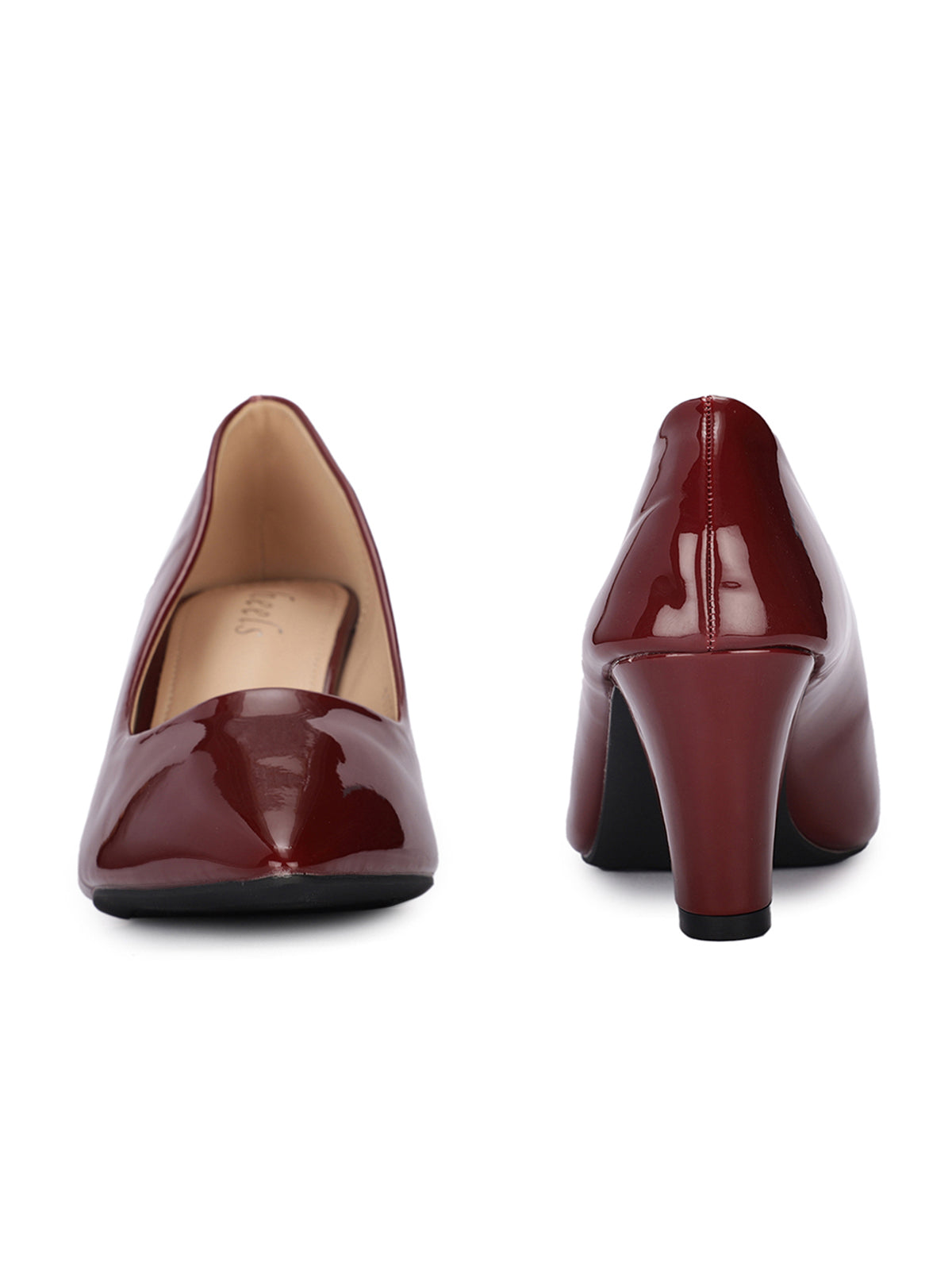 Nuvina Patent Block Heel Stilettoes