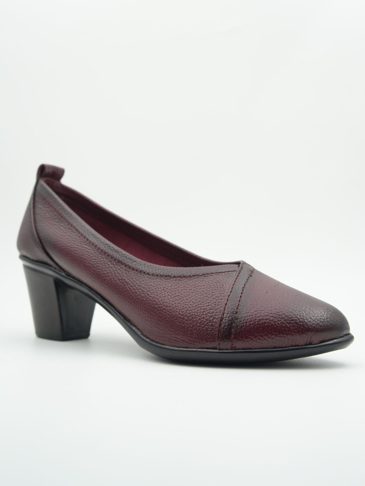 Olivia Leather Classic Block Heel Pumps
