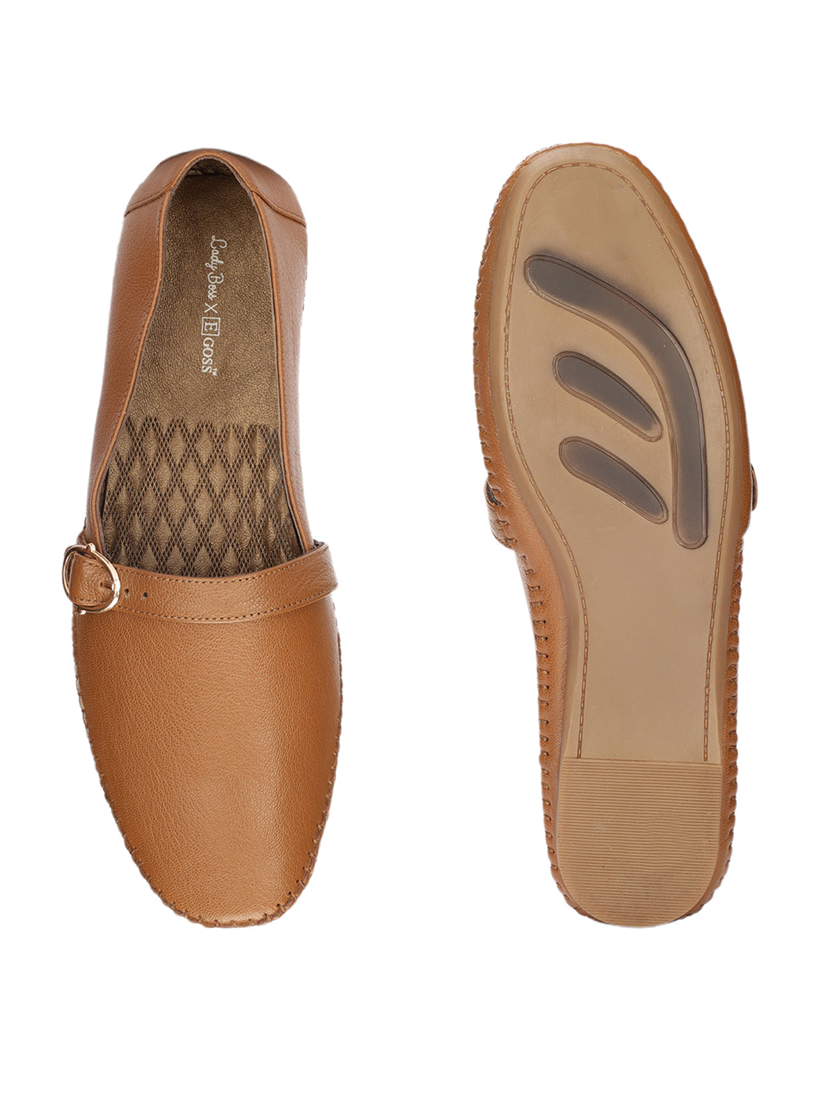 Tissier Leather Cushioned Flat Ballerinas