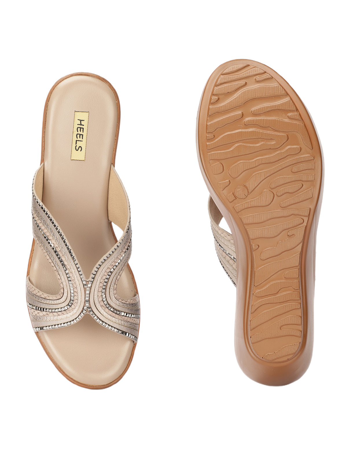 Vistoria Embellished Wedge Peep Toe Heels