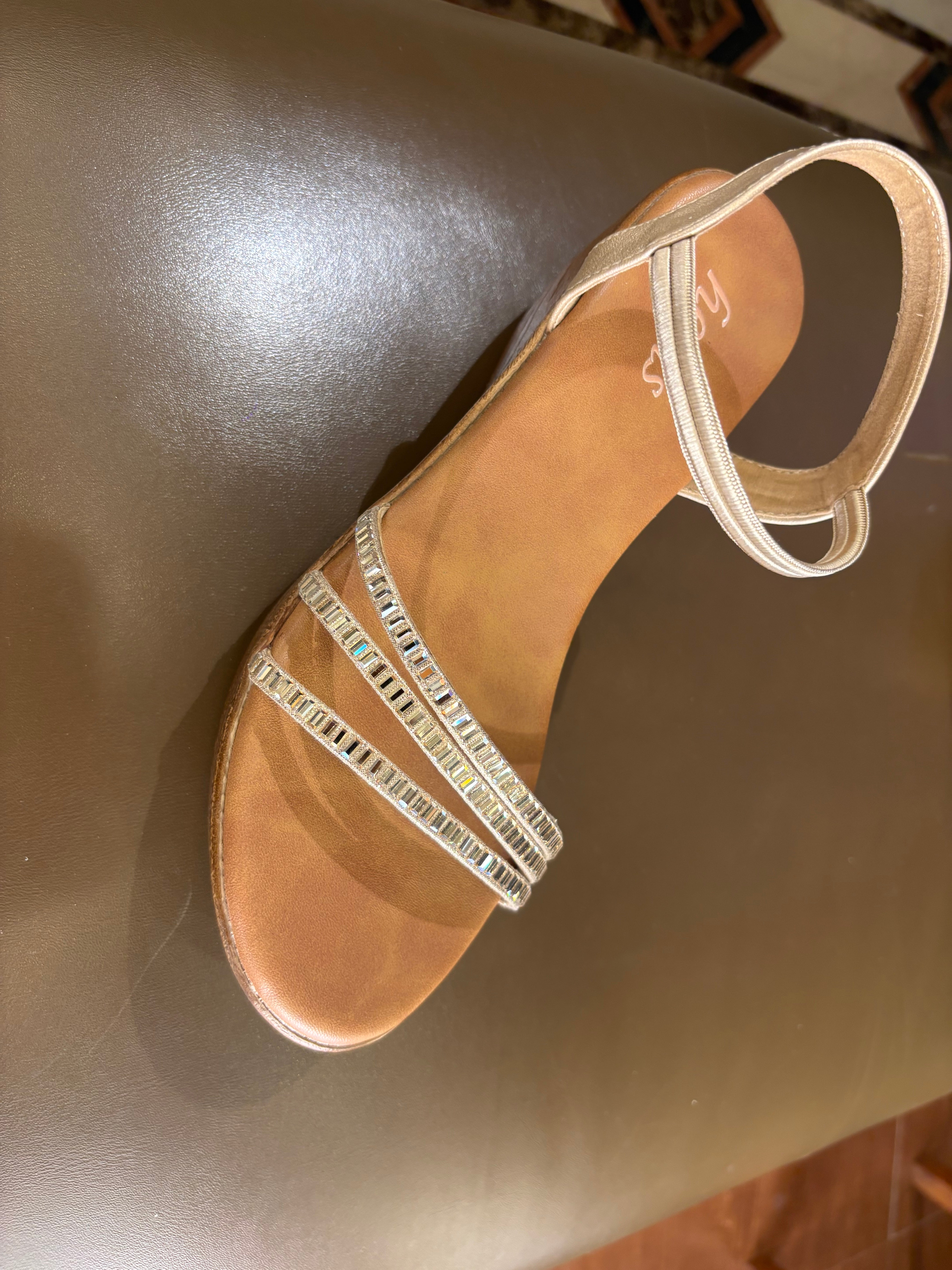 Fiza Bling Peep Toe Wedge Sandals