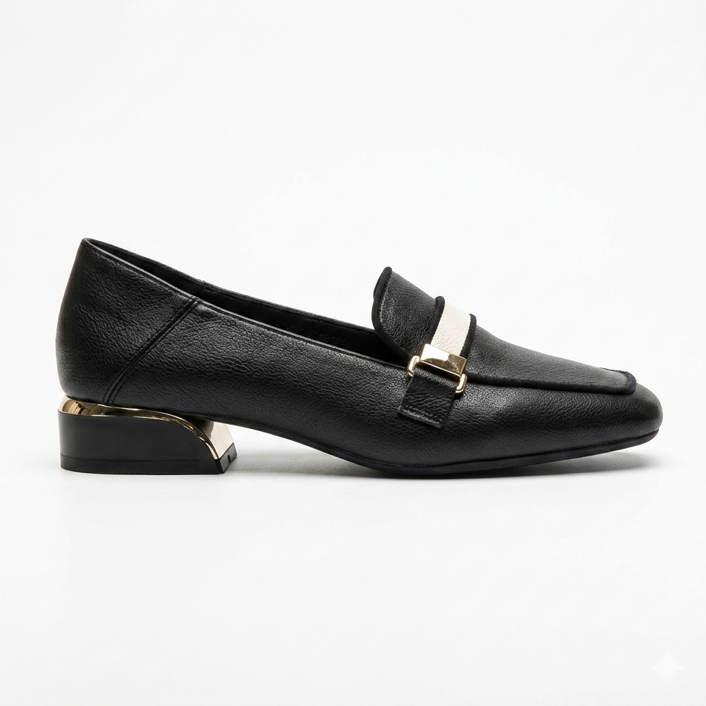 Melrose Premium Strap Block Heel Loafers