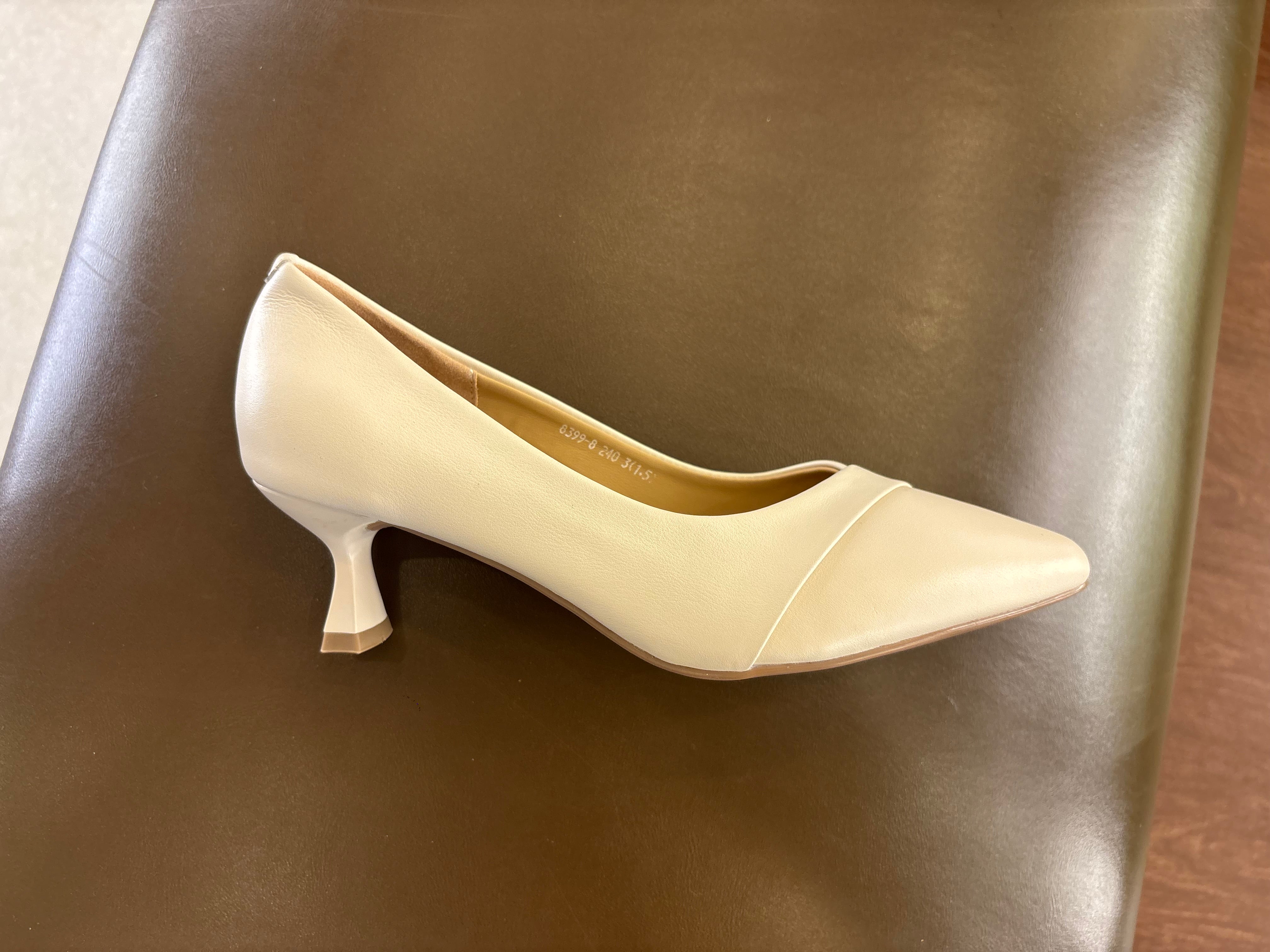 Alba Premium Leather Kitten Heel Stilettos