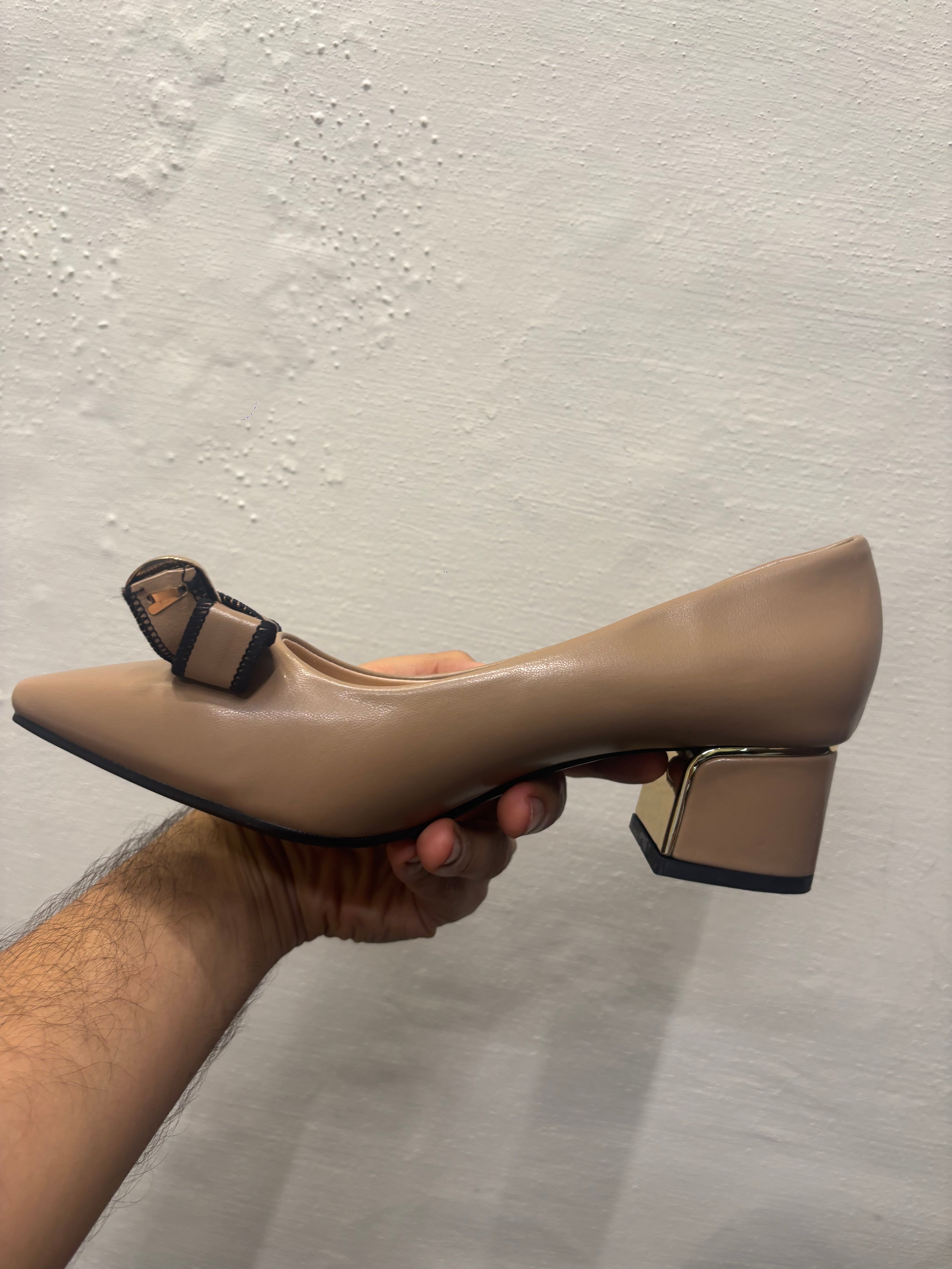 Klara Knot Bow Block Heel Stilettoes