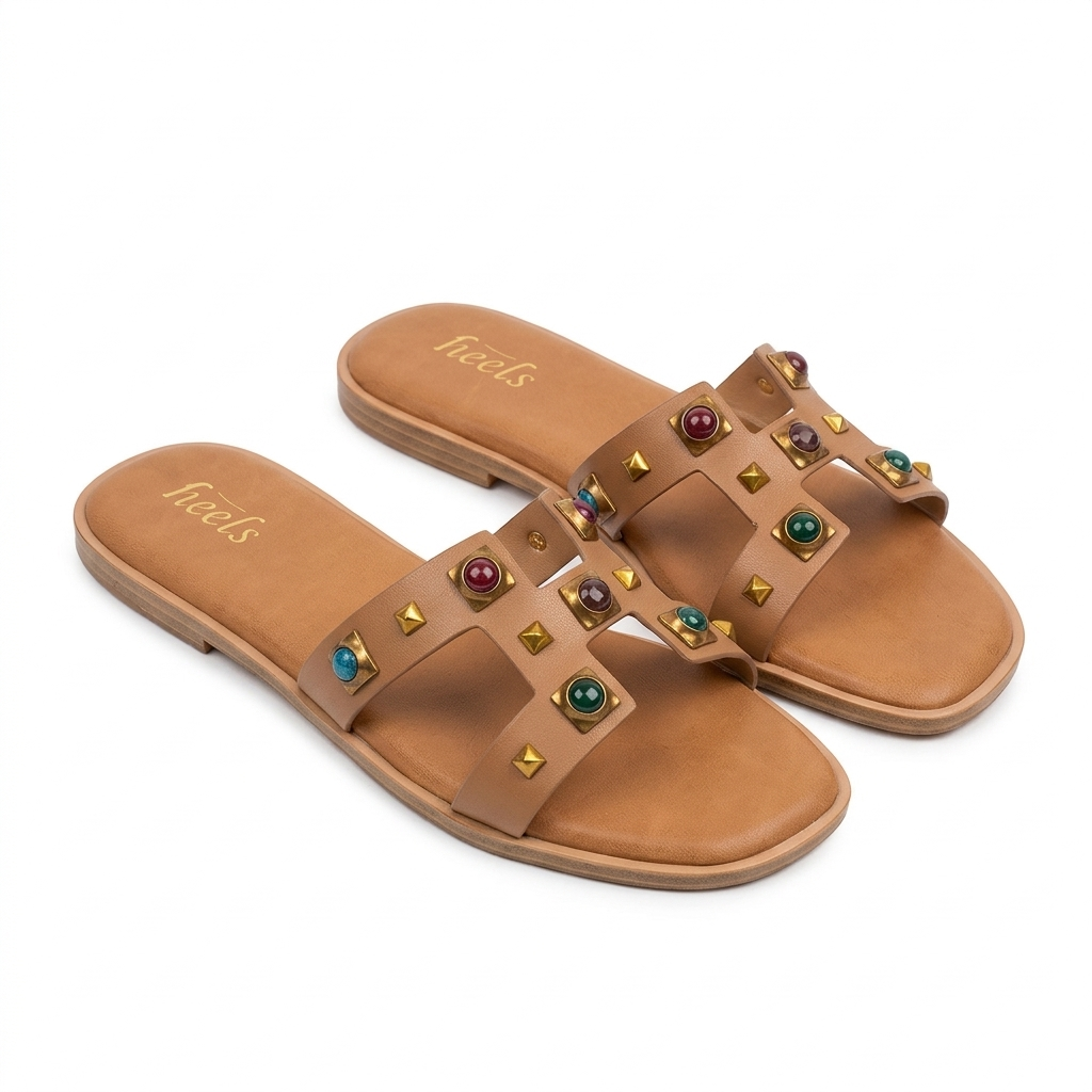 Julia Embellished Flat Summer Sliders