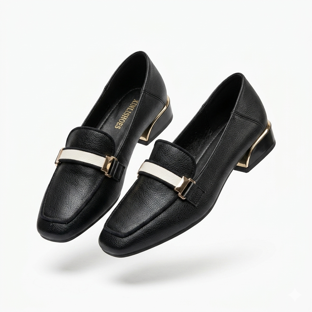 Melrose Premium Strap Block Heel Loafers