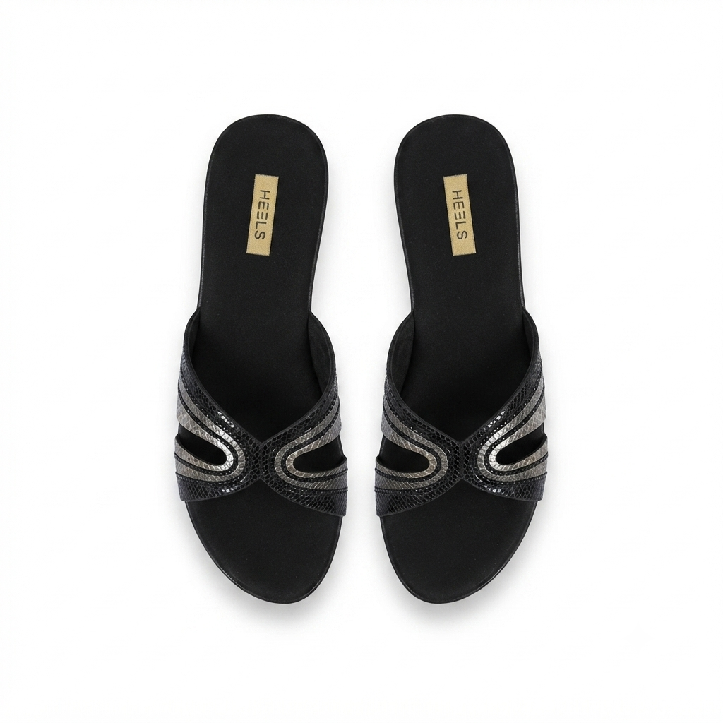 Reina Bling Peep Toe Wedge Heels