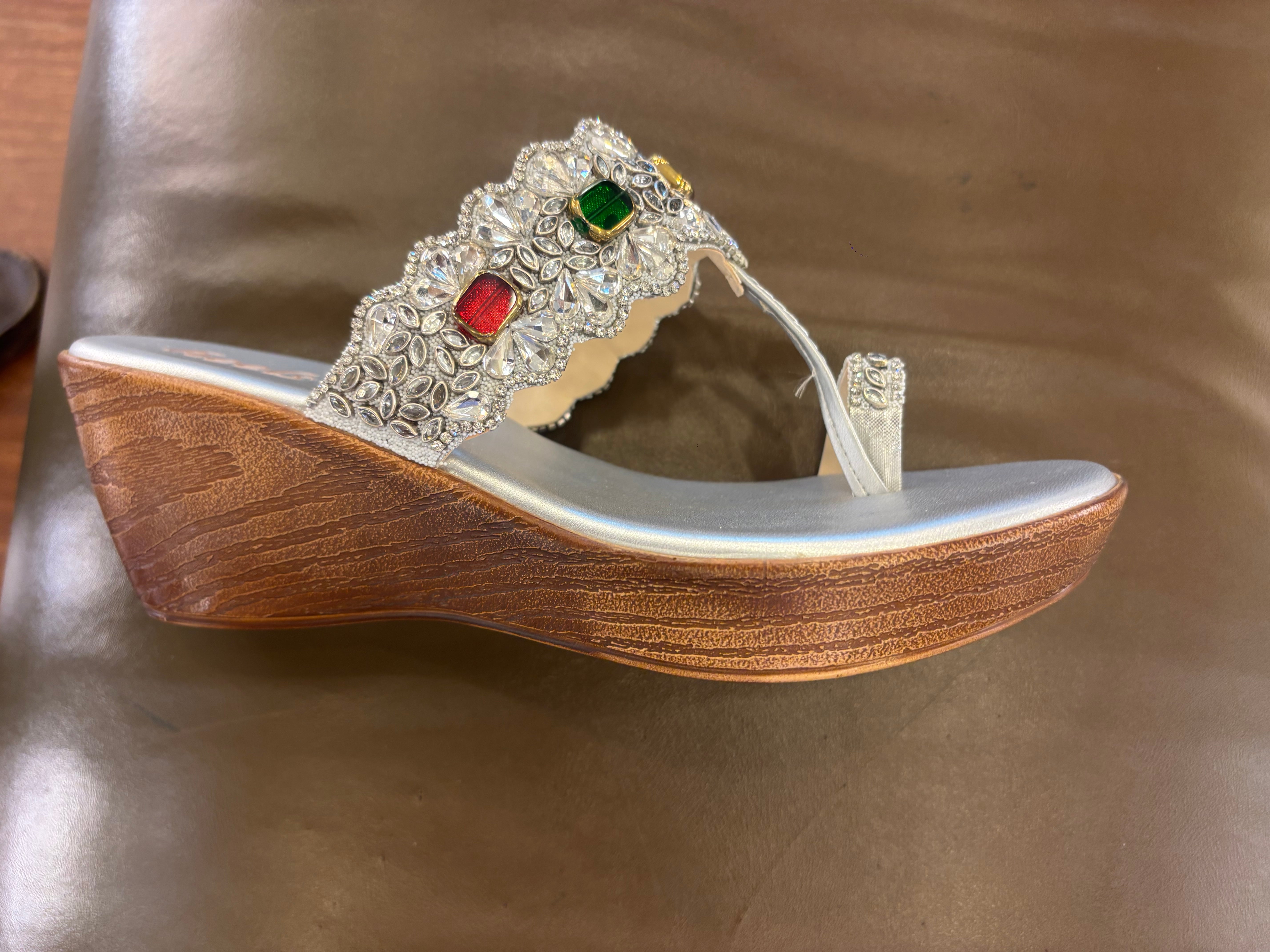 Noor Embellished Ethnic Fancy Wedge Heels