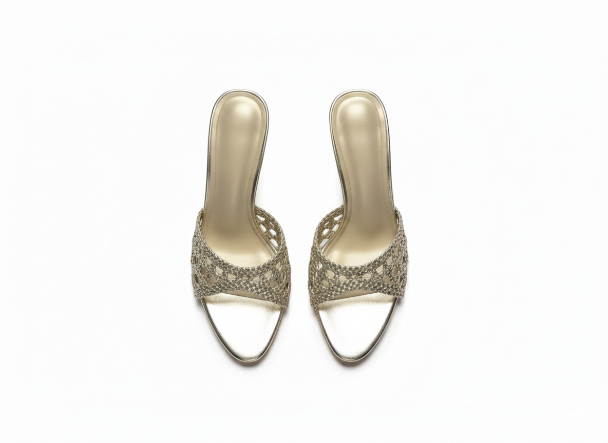 Kim Mesh Slip On Kitten Heels - The Heels India