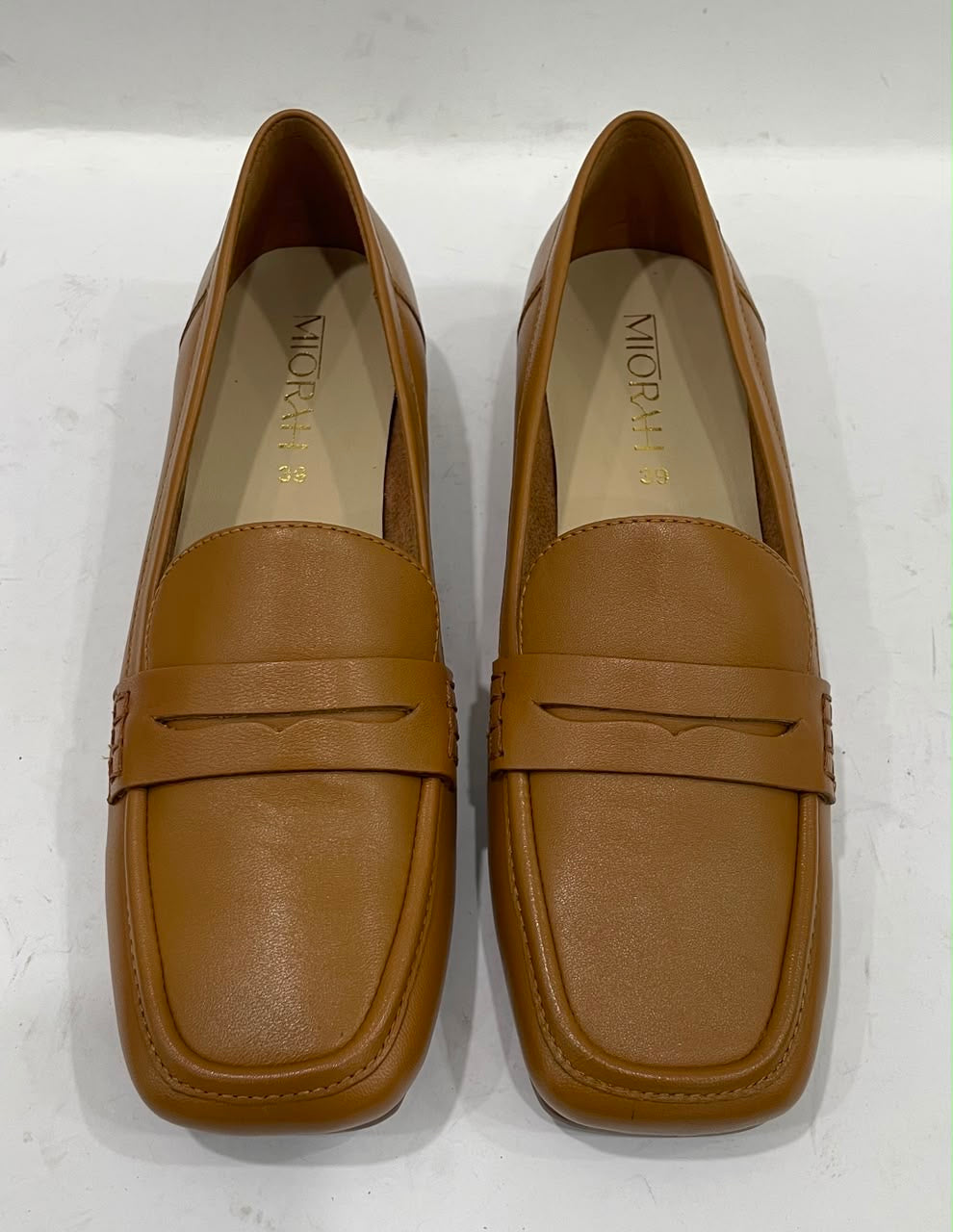 SERENE Premium Leather Mid Heel Square Toe Loafers