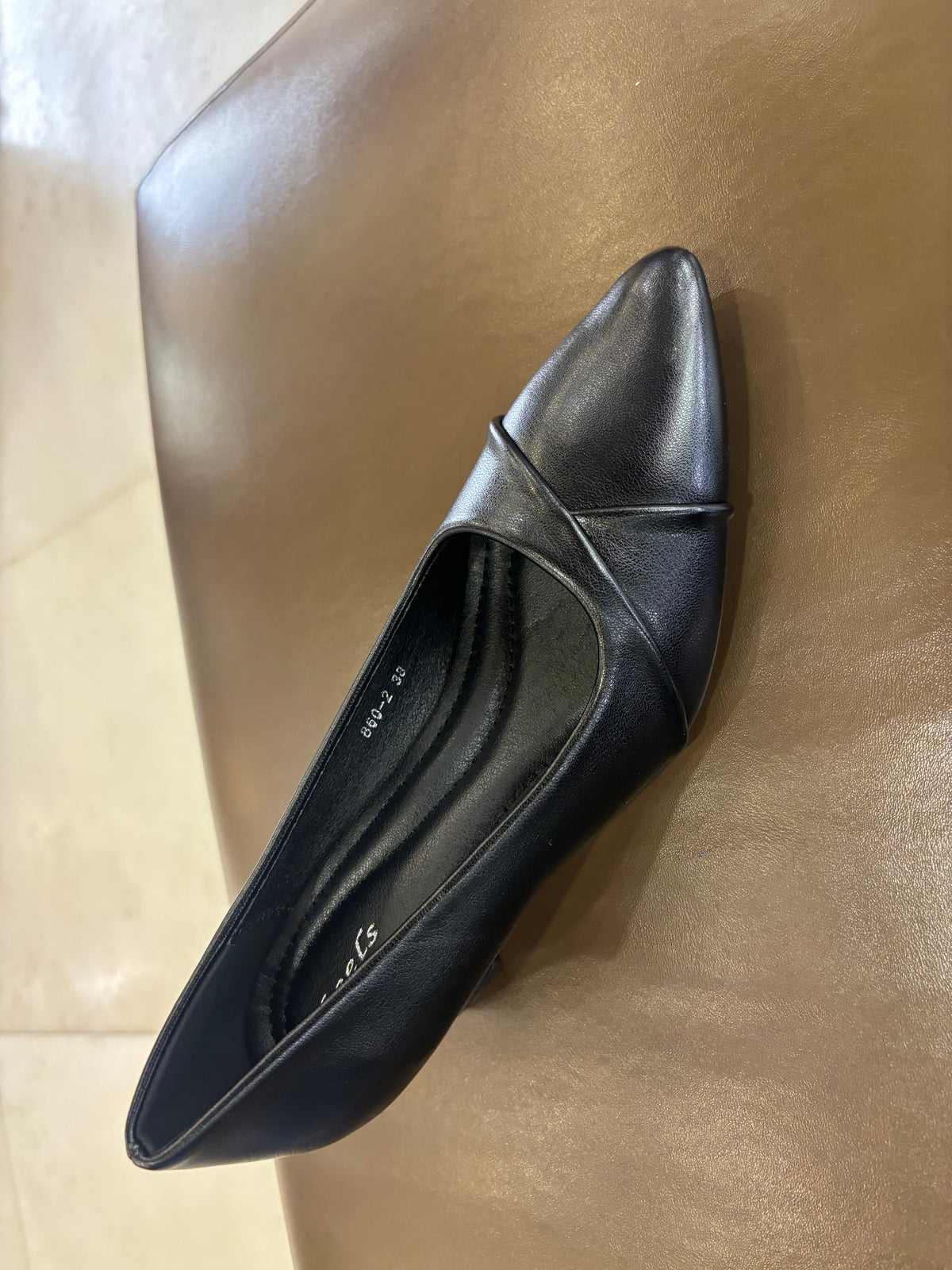 Giulia Swirl Block Heel Pointed Stilettos in Black - The Heels India