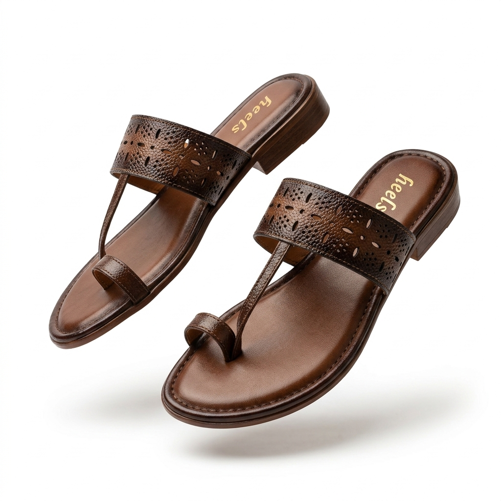 Doris Leather Thumb Kohlapuri Slippers