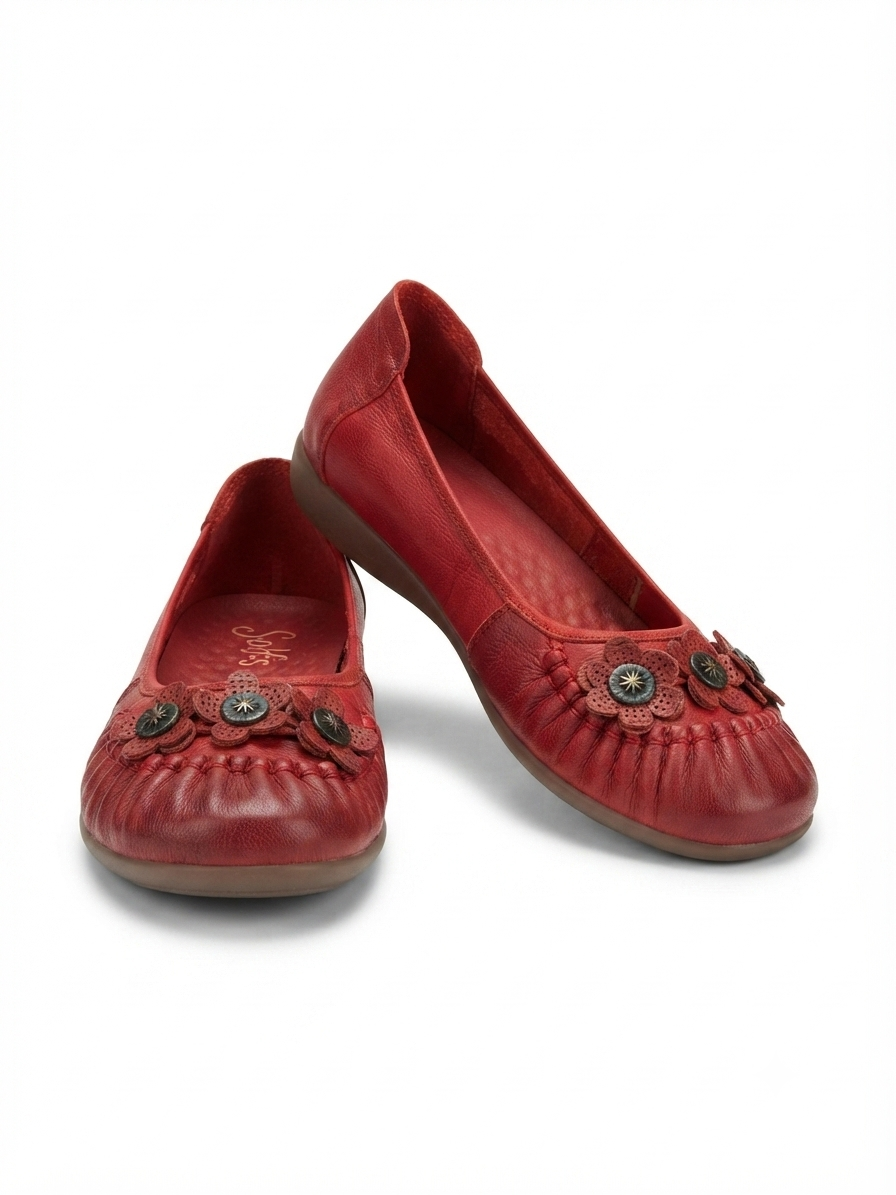 Flora 4.0 Premium Leather Cushioned Ballerinas