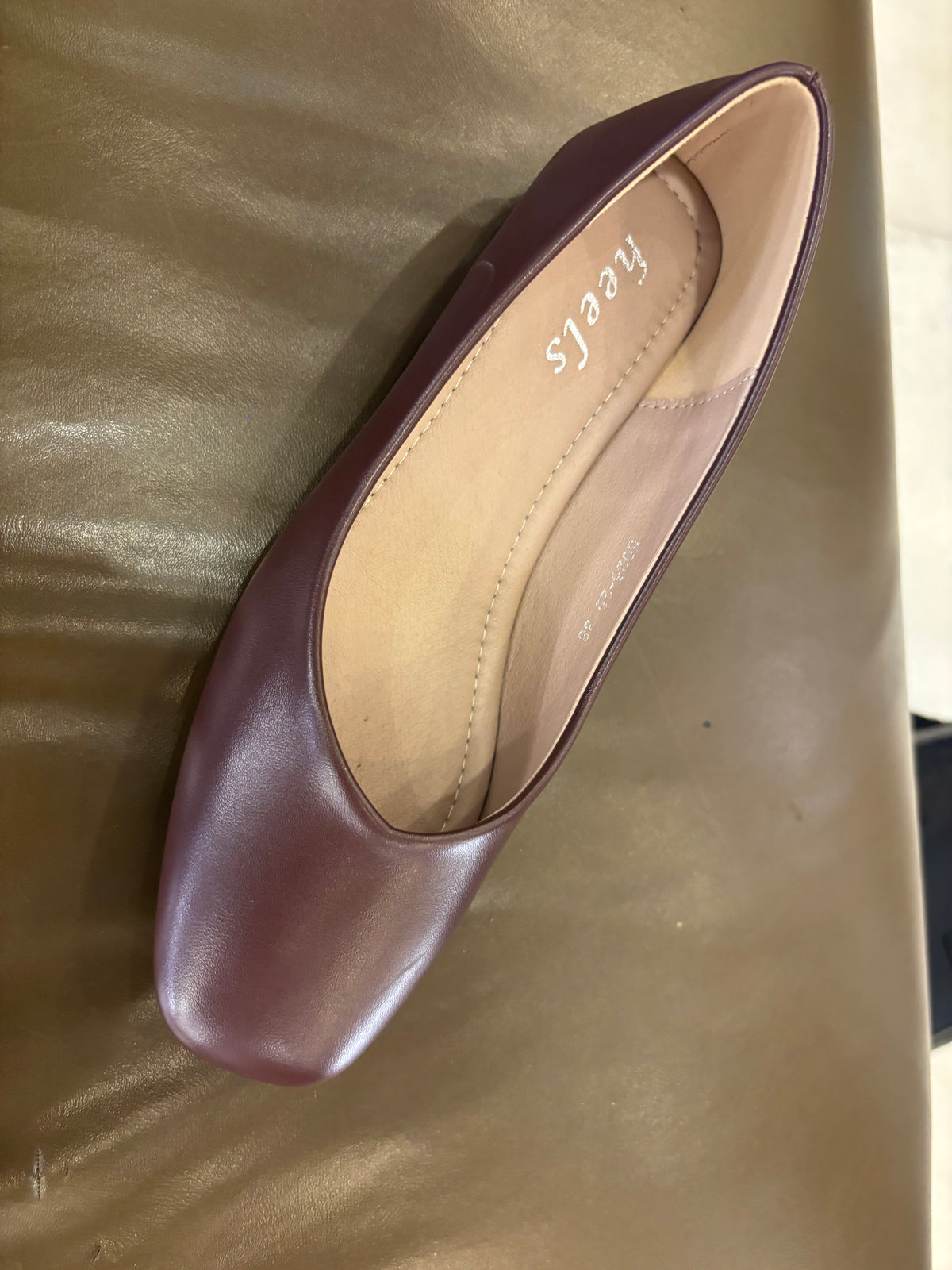 Chloe 2.0 Plain Mid Heel Ballerinas in Brown - The Heels India