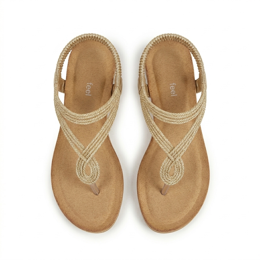 Cindy Wedge Back Elastic Crochet Sandals