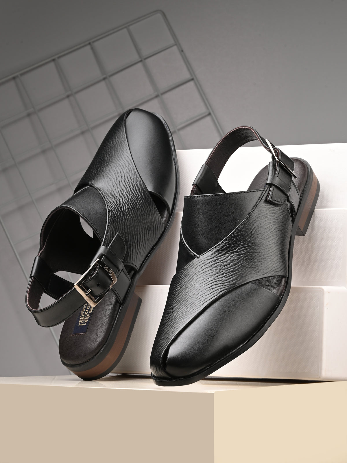 Faiz Ethnic Leather Peshawari Sandals